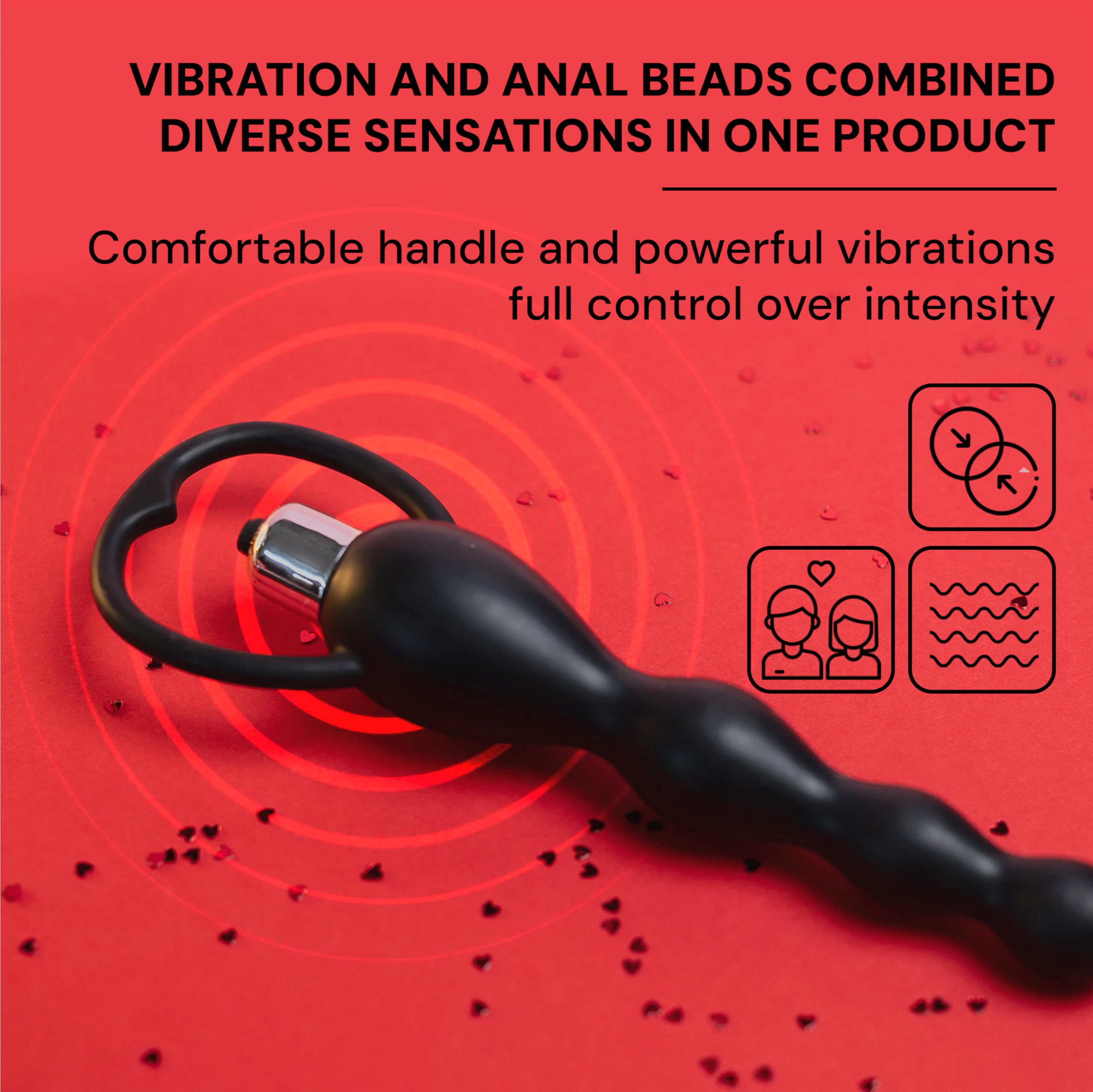 Vibromasseur anal chapelet 19 cm Ø1,8-3,3 cm silicone plug anal vibrant jouet anal prostatique pour homme femme stimulation profonde perles anales jouet sexuel adulte FOPS A44-4M