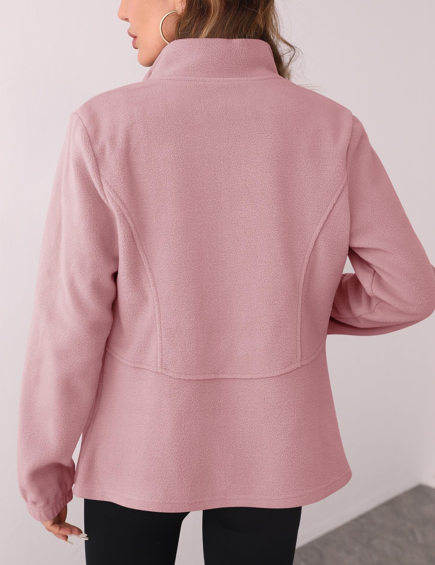 IECCP Veste polaire à fermeture éclair intégrale pour femme - Veste de course légère et chaude - Manteau fin