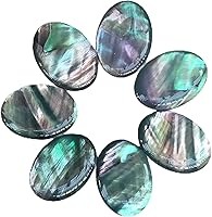 Vista 19 de 7 cuentas de piedra preciosa ovalada de obsidiana negra con parte trasera plana para hacer joyas, 0.71 x 0.51 pulgadas (0.709 x 0.512 in)