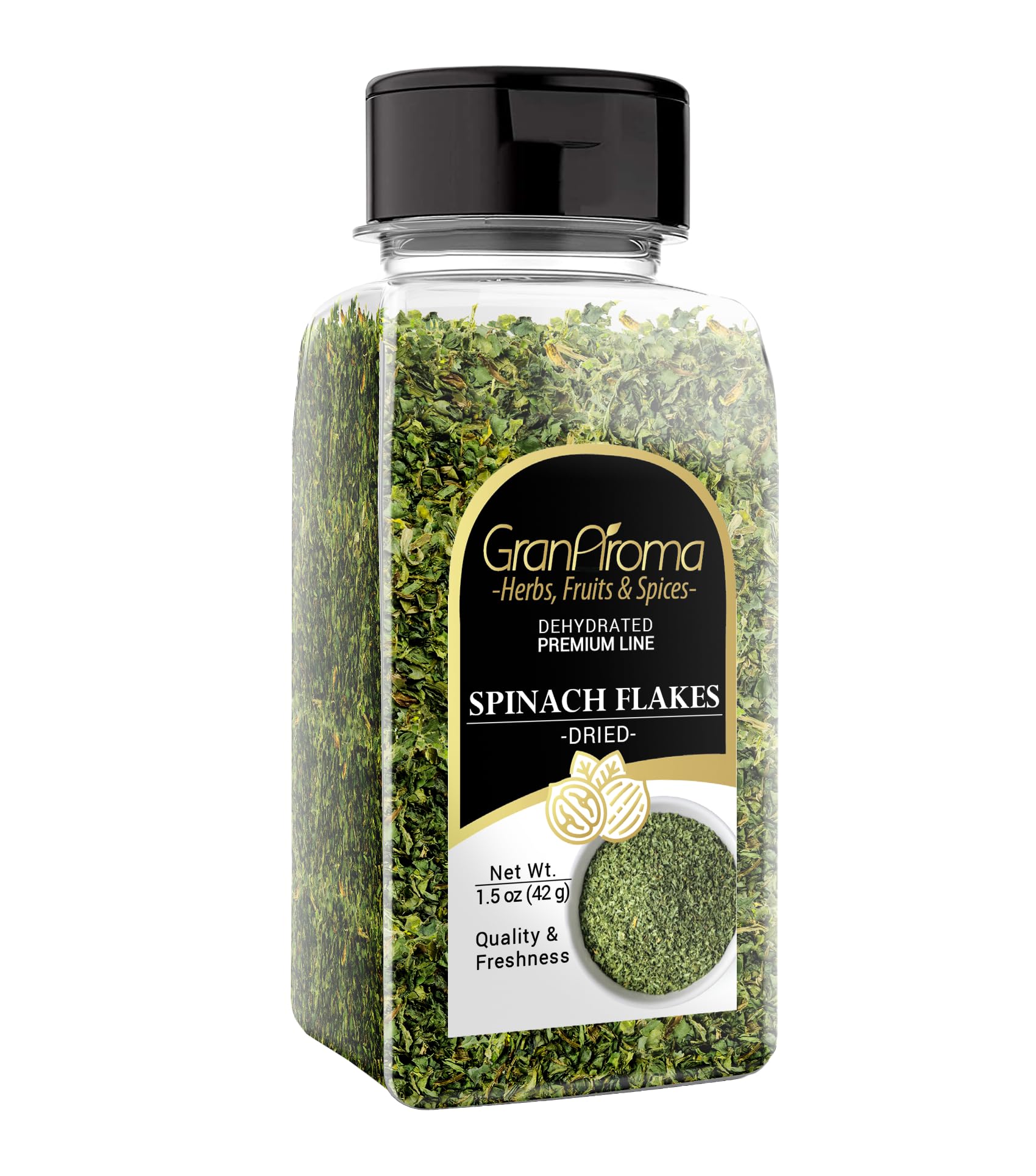 GranAroma Spinach Flakes, Breads & Soups, Dried, Cooking & Baking (1.5 Ounce)