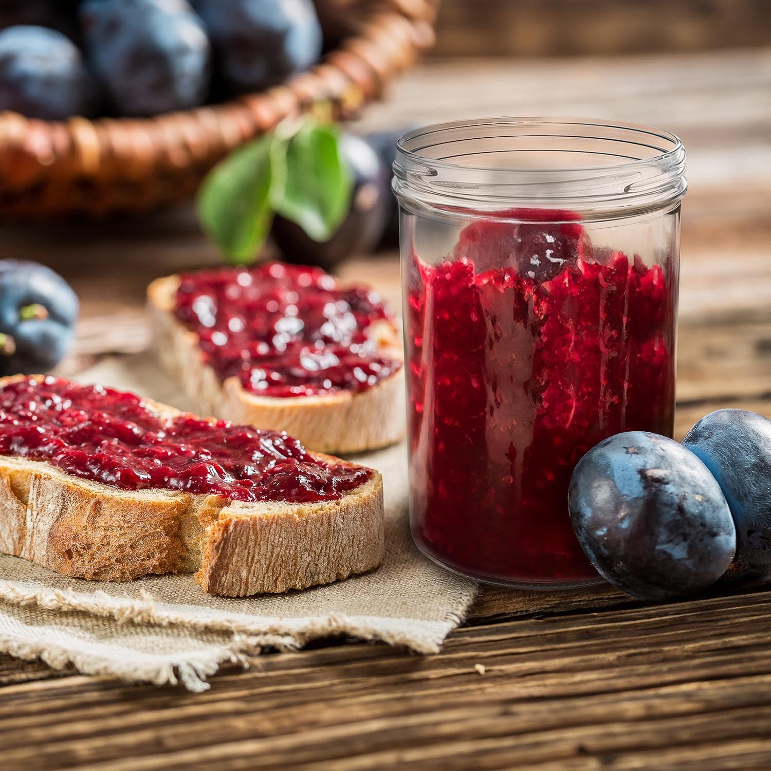 Oputec 24 x 440 ml inmaakpotten met TO 82 schroefdop goud – Perfect voor jam, confituur en meer, grote potten met deksel, ideaal als jampotten en schroefpotten