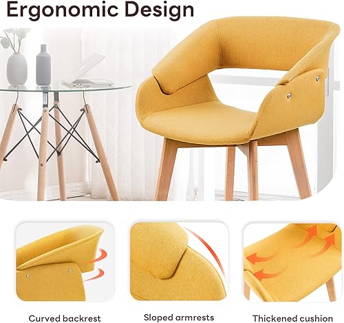 Miniatura 7 de ivinta Dining Chairs Set of 2, Modern Upholstered Kitchen Chairs with Fabric Cushion and Solid Wood Legs for Dining Room Living Room or Restaurant,