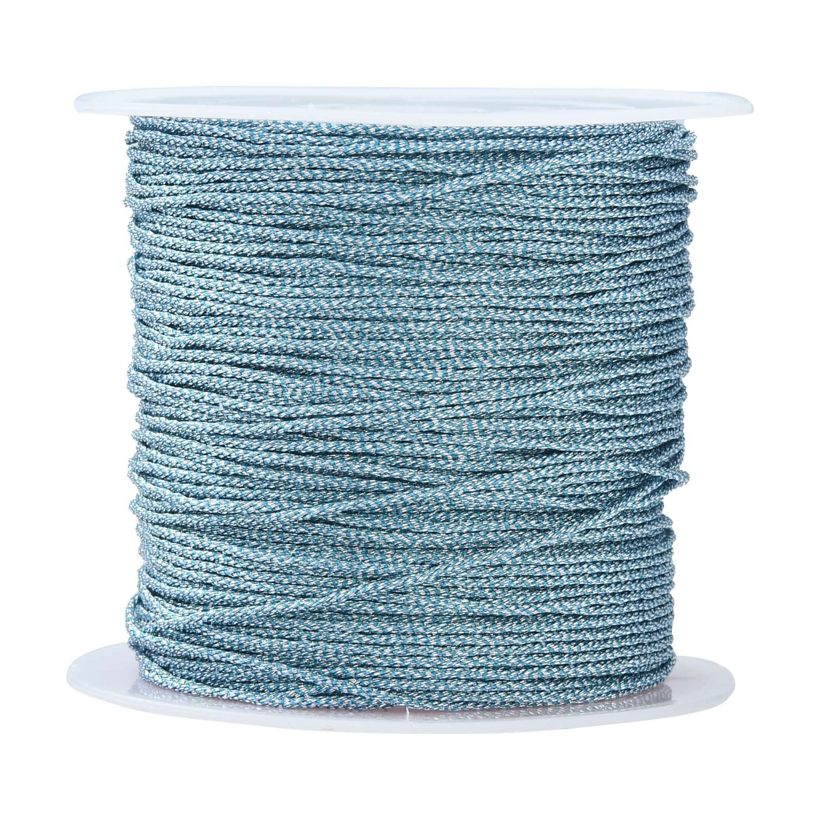 LiQunSweet 27 Yards 0.8mm / 12-Ply Metallic Cord Ornament Thread Gift Wrapping String for Crafting Wedding Presents Wrapping Decoration - Light Blue