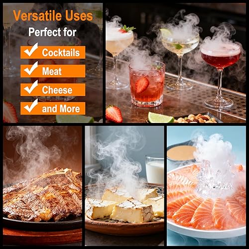 Miniatura 6 de BORUIT Virutas de madera para ahumar  4 sabores de manzana, cereza, nuez y roble  Virutas de madera natural para ahumar whisky, bourbon, bebidas,