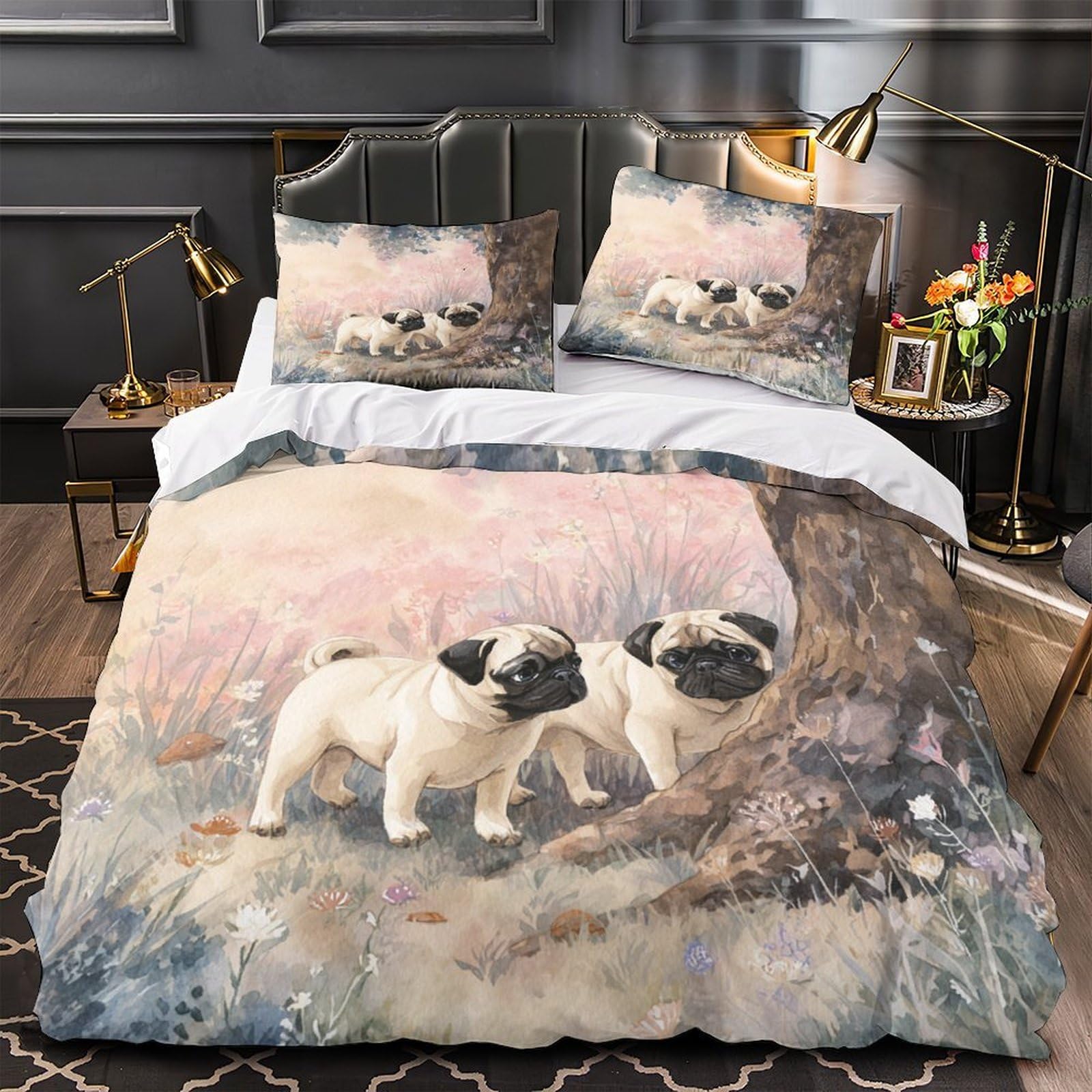 Housse de couette microfibre hypoallergénique imprimée papillon psychédélique