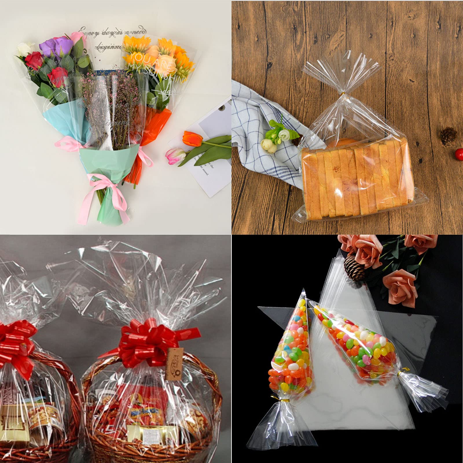 Rotolo Cellophane Trasparente 84cm X 35m, Spessore 3mm, Per Confezioni Regalo, Ceste, Fiori, Alimentare, Eco-friendly