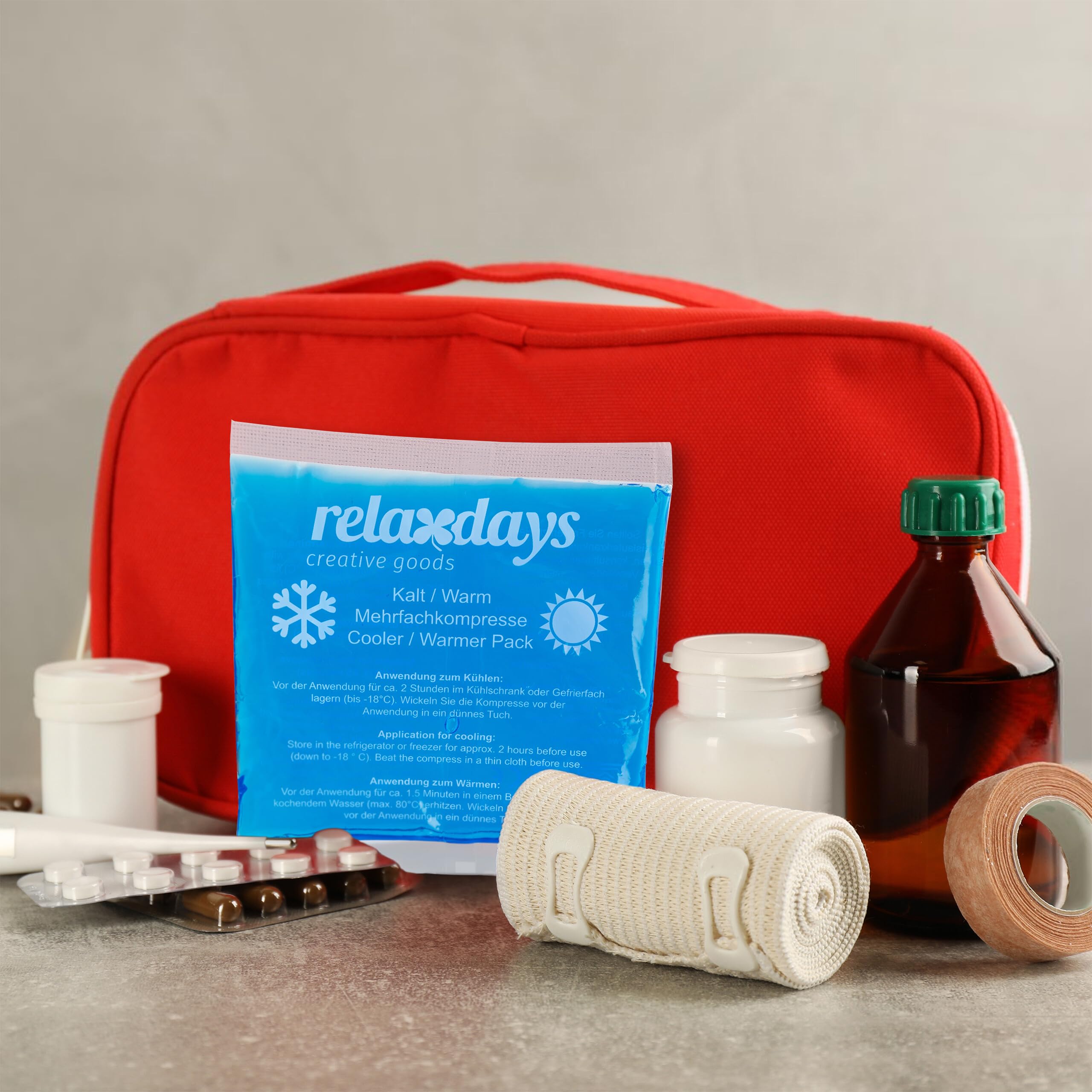 Relaxdays Bolsas Gel Frío, Set de 16, Compresas Frío-Calor, 14 x 13 cm, Primeros Auxilios, Bolsitas Reutilizables, Azul