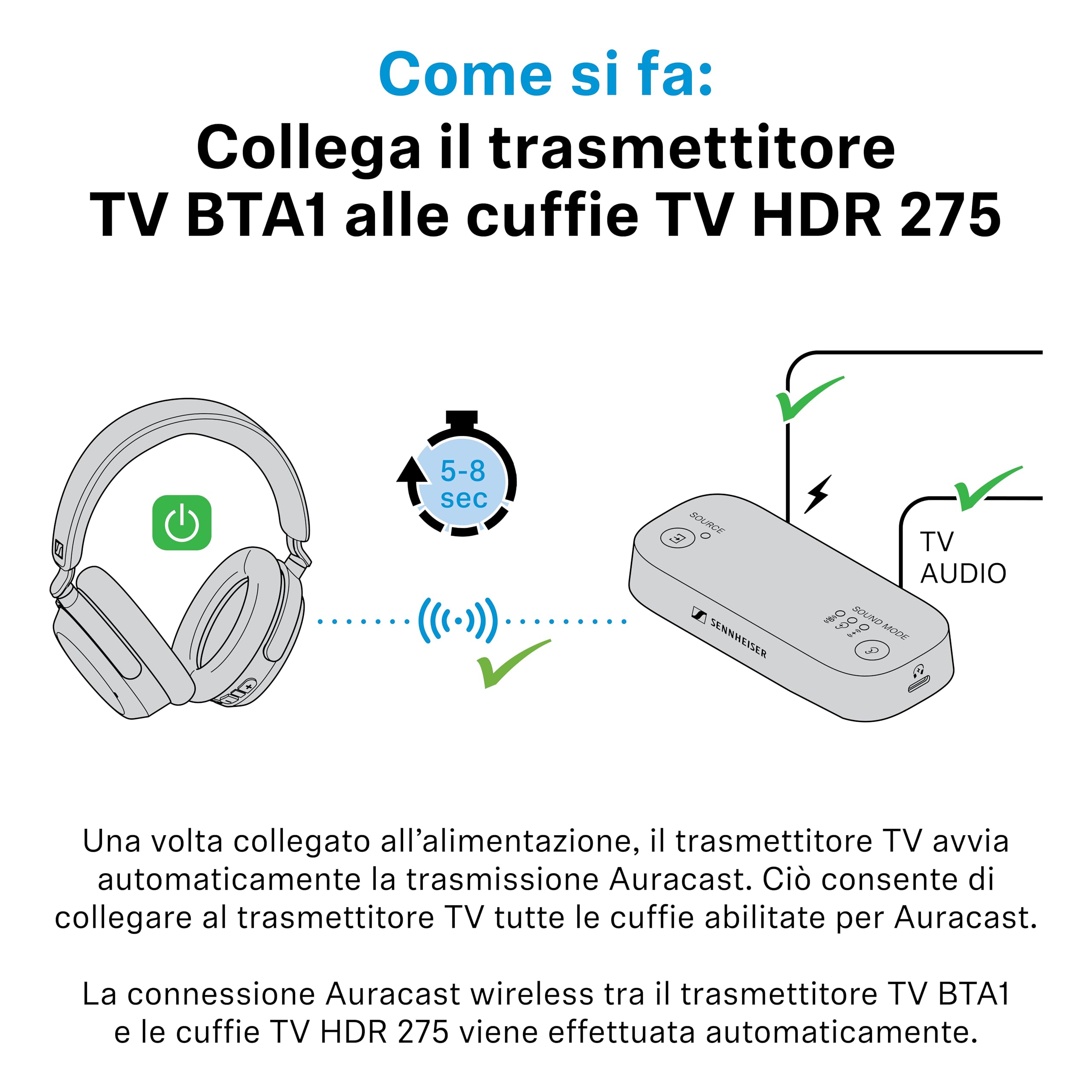 Sennheiser RS 255 Cuffie TV Wireless · Bluetooth — immagine 13 di 16