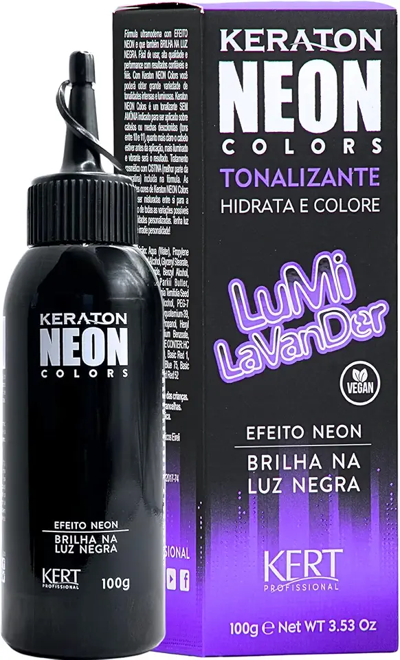 Keraton Tonalizante Para Cabelos Com Queratina Sem Amônia Neon Colors 100 G Lumi Lavander