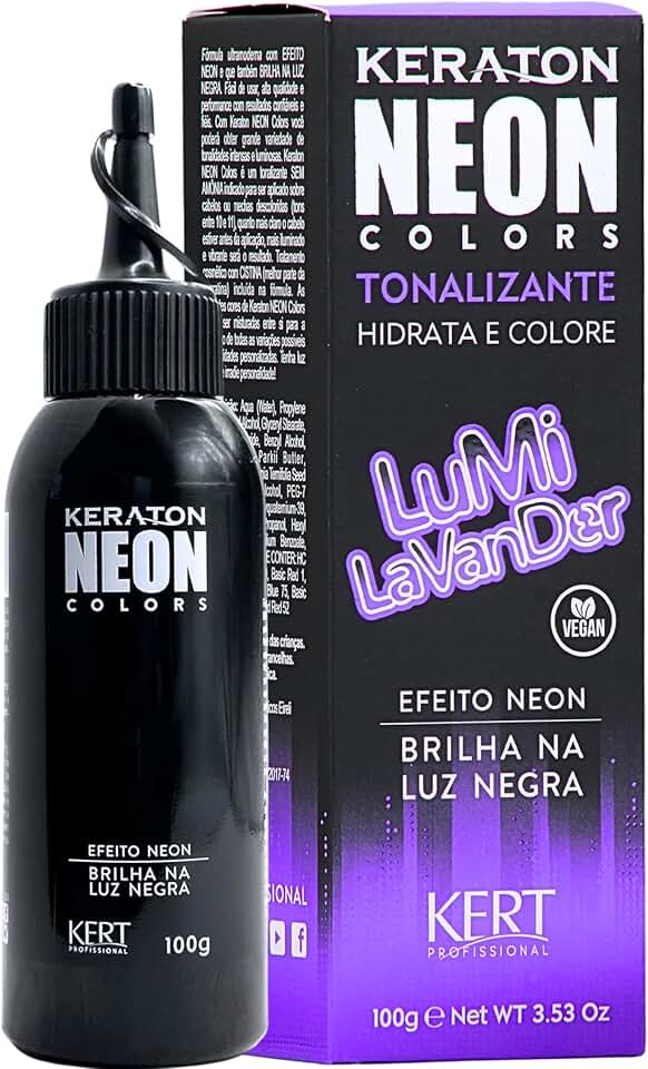 Keraton Tonalizante Para Cabelos Com Queratina Sem Amônia Neon Colors 100 G Lumi Lavander