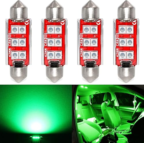 Phinlion - Bombilla superbrillante 212-2 LED 3030 6-SMD, Festoon 41 mm, 42 mm, bombillas 211-2 578 para el interior del automóvil, domo de la disponible en Yaxa Peru