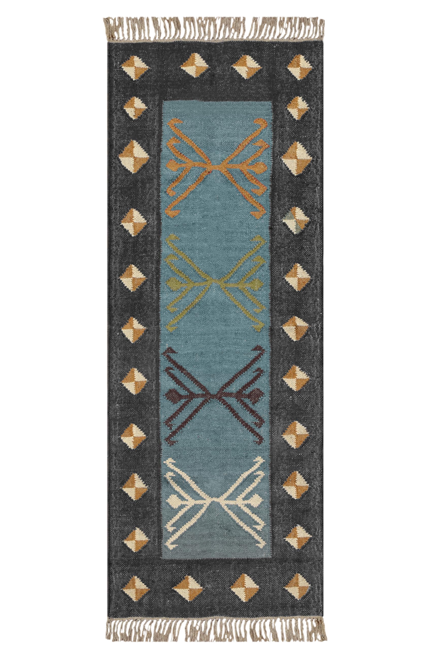 Tapis de couloir kilim en jute tissé main intérieur extérieur