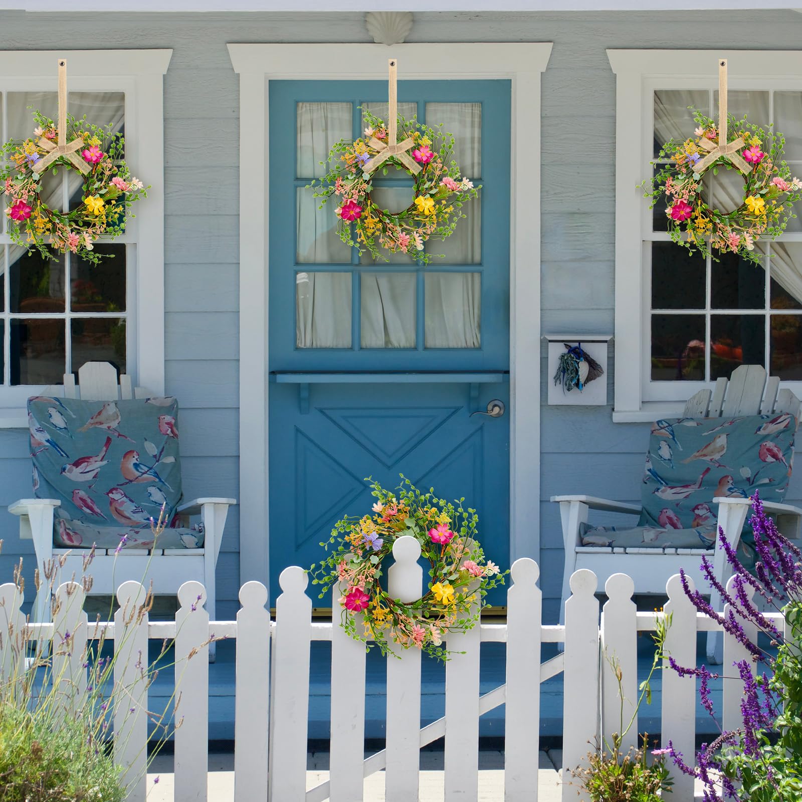 Snapklik.com : 6 Pcs Spring Summer Hanging Flower Swags Wreaths Mini ...