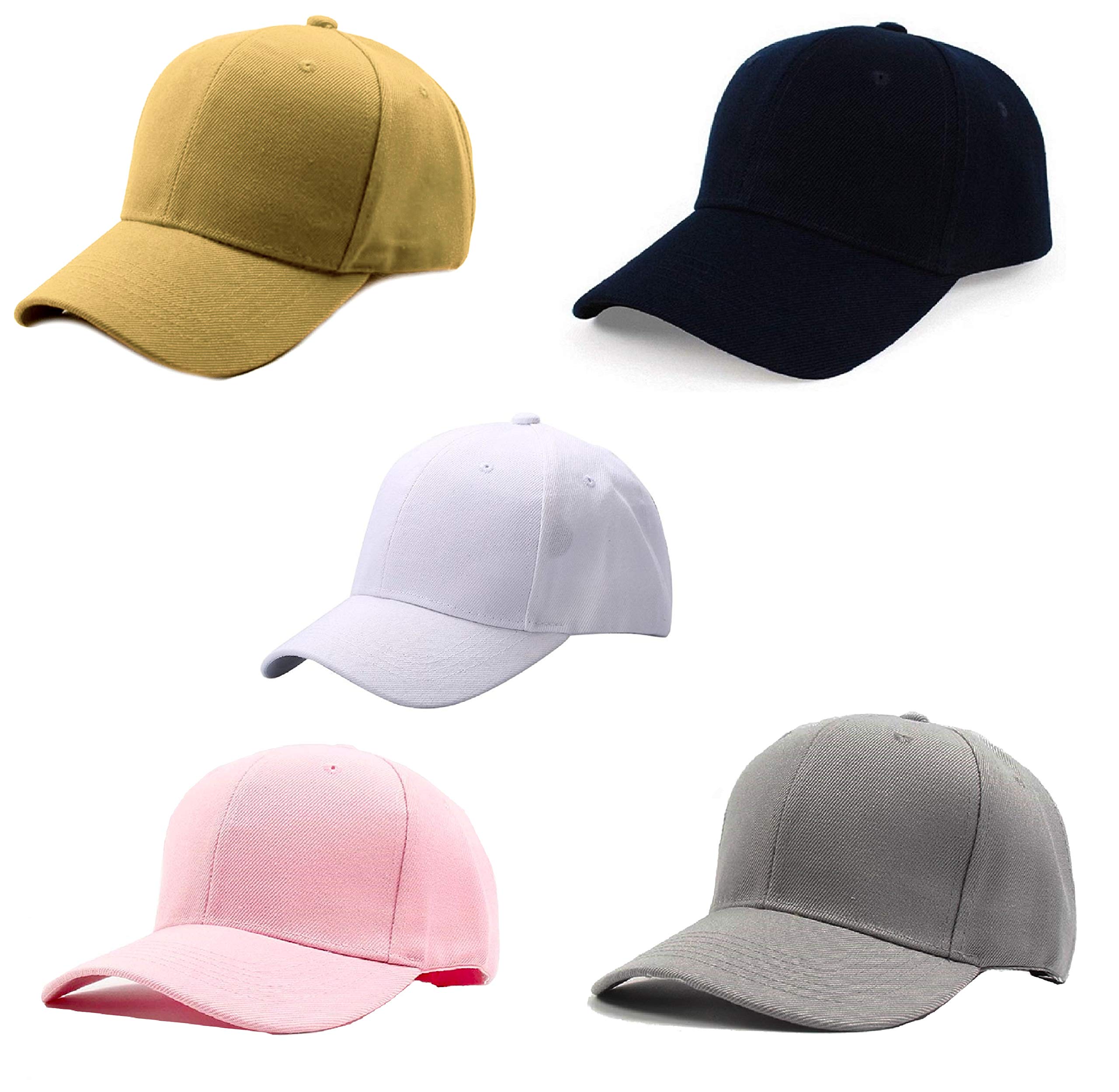 FashMade Cotton Hat for Men & Women, Ideal for Sports or Any Indoor/Outdoor Activity, Soft Quick Drying Breathable Mesh Baseball Cap - Combo of 5