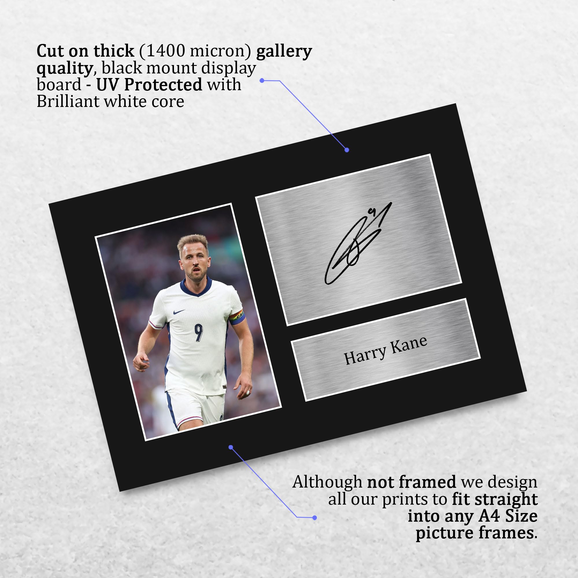 HWC Trading Harry Kane Signed Mounted Photo Display A4 (England