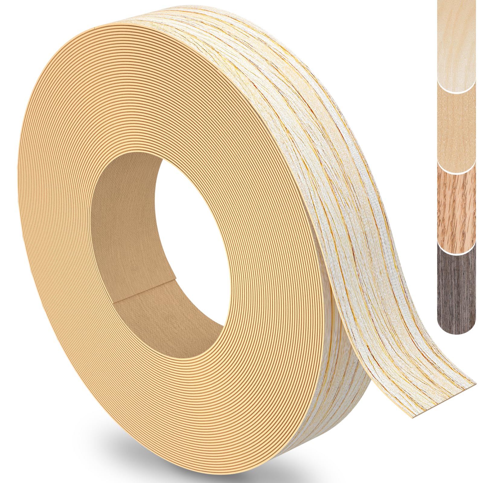 ZYJT White Oak Edge Banding, 1 inch x 10ft roll of Veneer White Edge Banding Pre-glued Flexible, Real Wood Tape Banding for Cabinet Repair Furniture