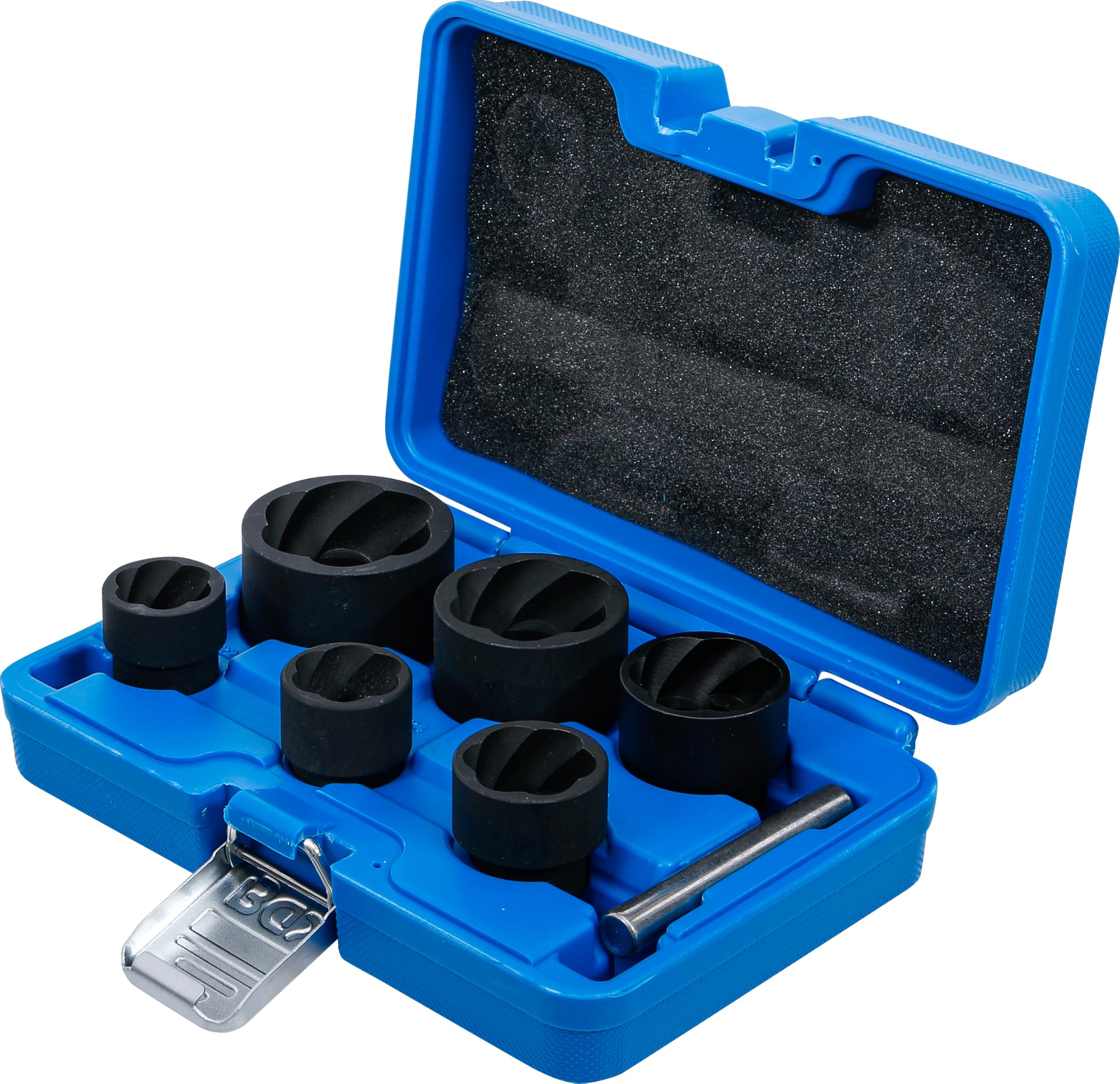 BGS 5268 | Juego de llaves de vaso de perfil en espiral/ extractores de tornillos | entrada 12,5 mm (1/2") + 20 mm (3/4") | 22 - 41 mm | 6 piezas