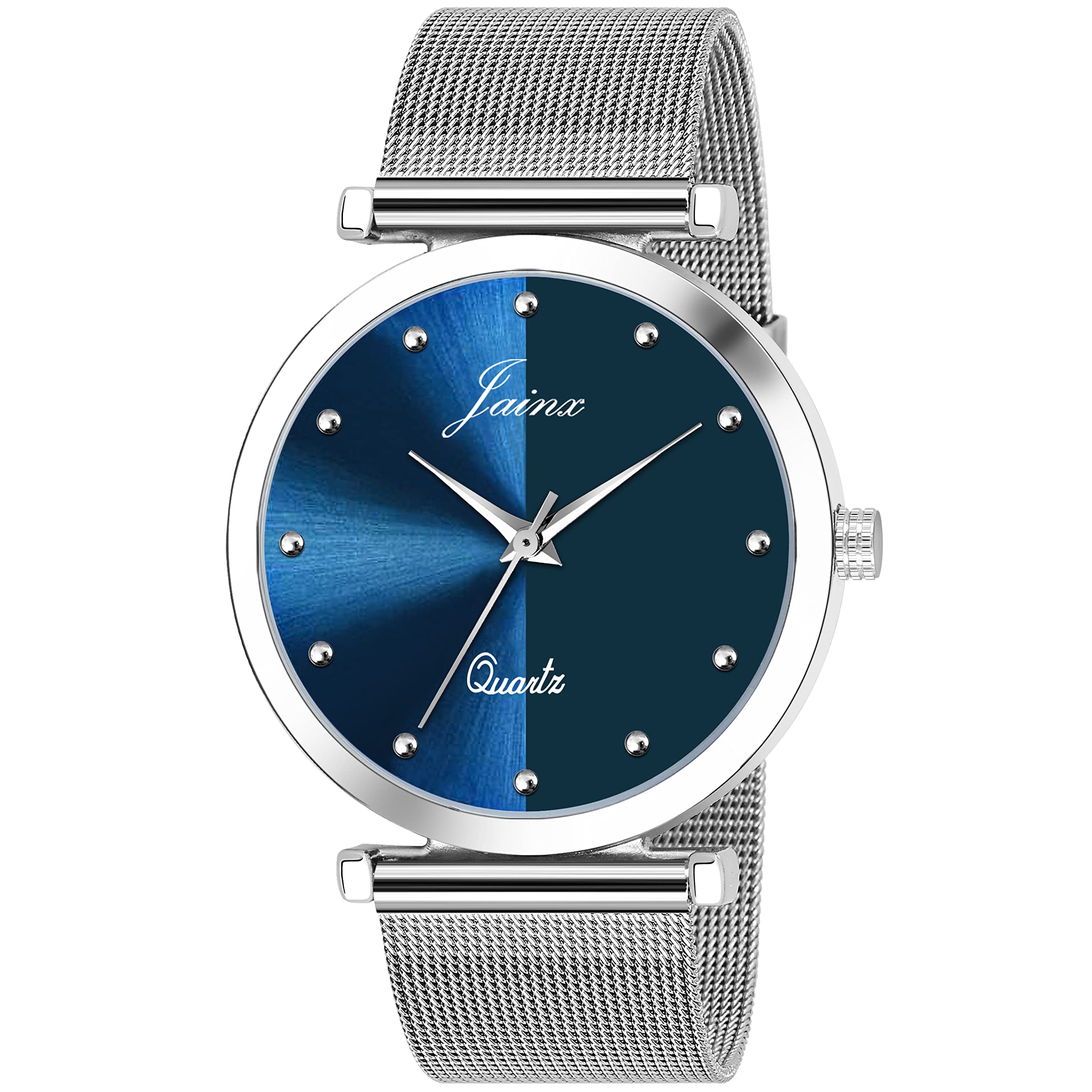 Jainx JM7129 Blue Dial Mesh Band Analog Watch - for Men, blue