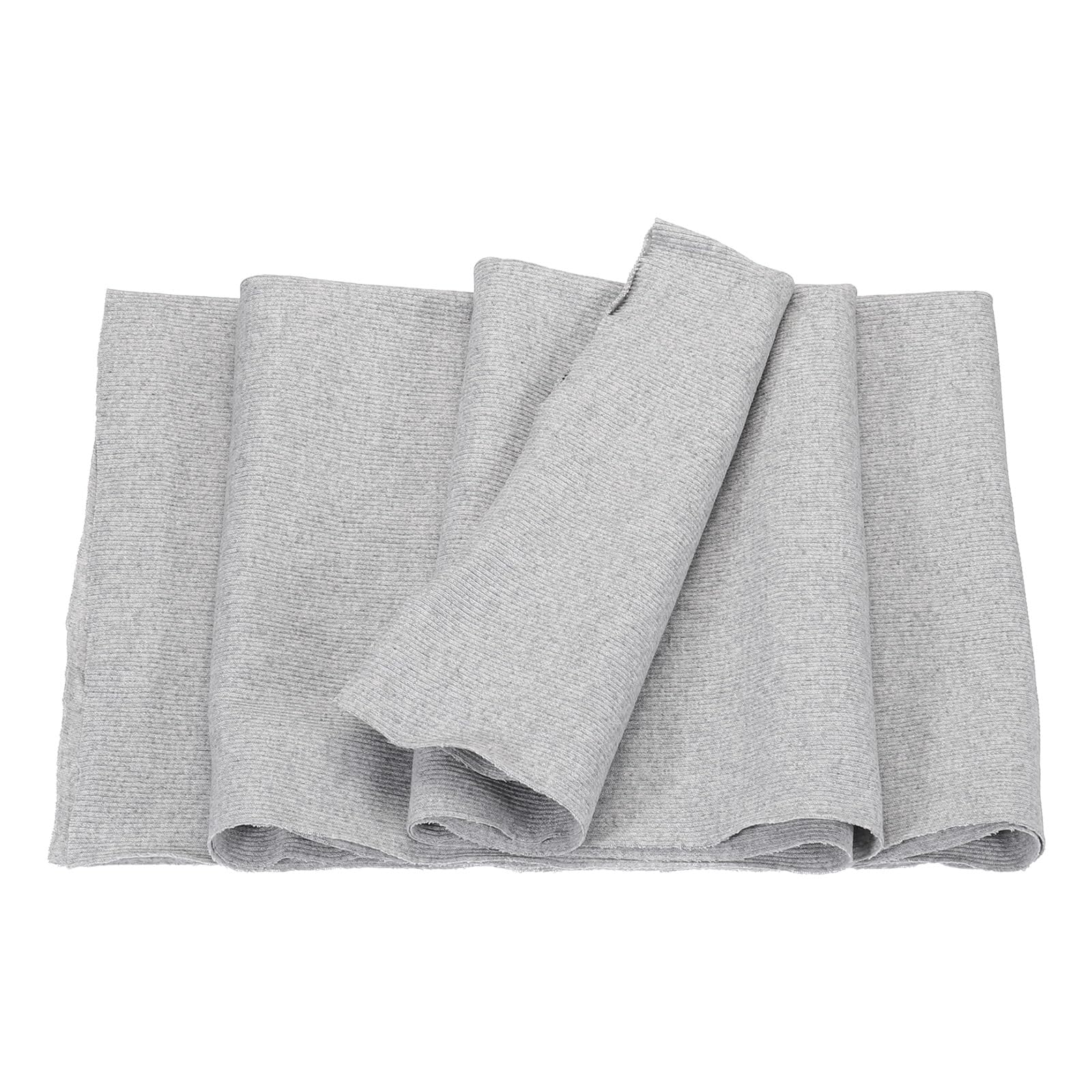 MECCANIXITY 47" Elastic Cuffs Ribbed Trims Cotton Fabric Knit Rib Stretch Tape Cuff Sleeve Waistband for Sewing, 20" Wide Grey