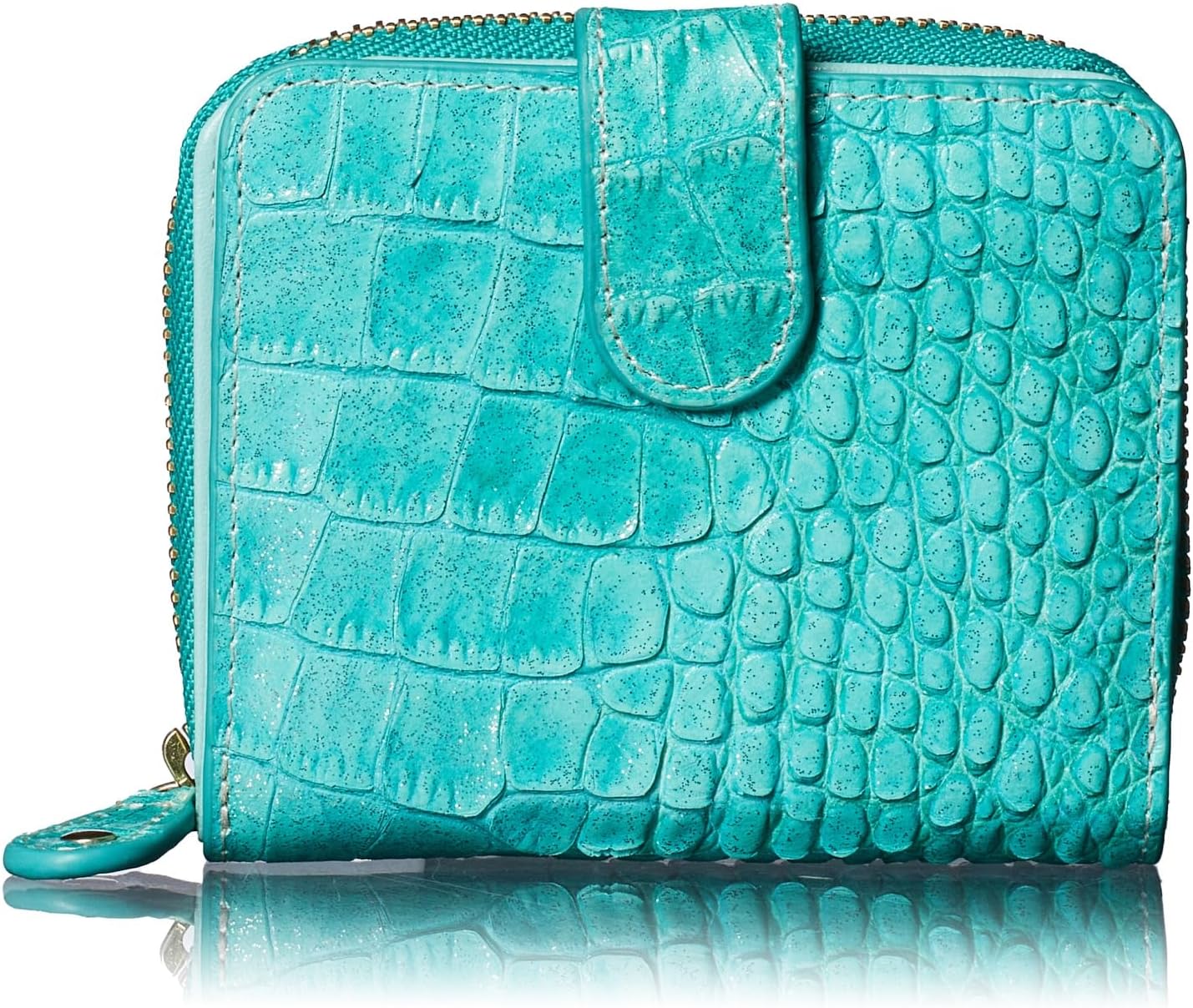 VOICE Align mini type Bi-Fold Wallet wallet Leather made by MASINI in Italy Cowhide ART.SPICE Women's Elegant, easy-to-use and beautiful In gift box (Turquoise) image 3