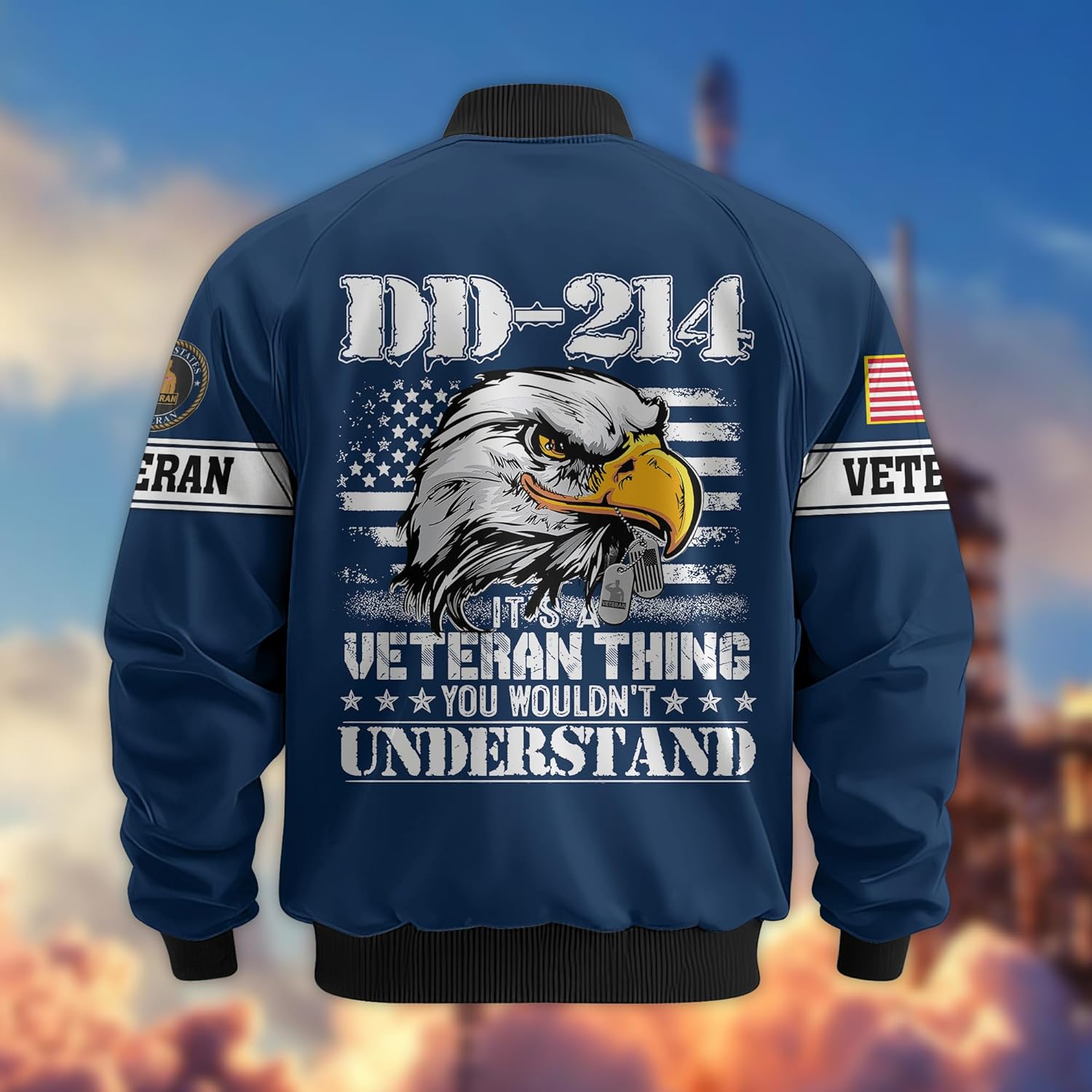 Veterans Day Windbreaker, Patriotic Bomber Jacket - Perfect Veterans Day Gift