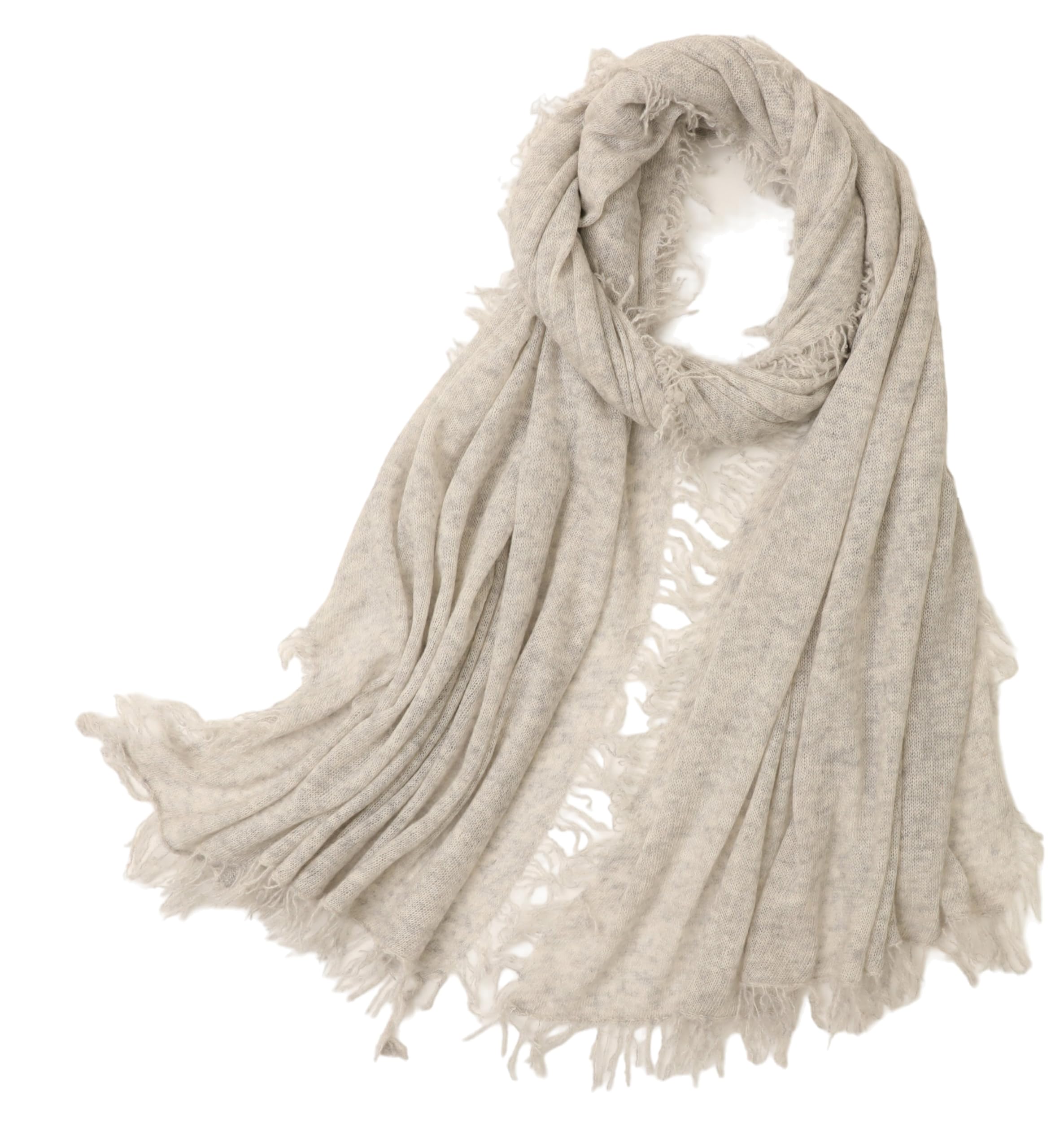 Stola 200×70 cm in Cashmere 100% – Morbidissima, ultra-leggera e soffice come una nuvola, sciarpa elegante con frange per donna
