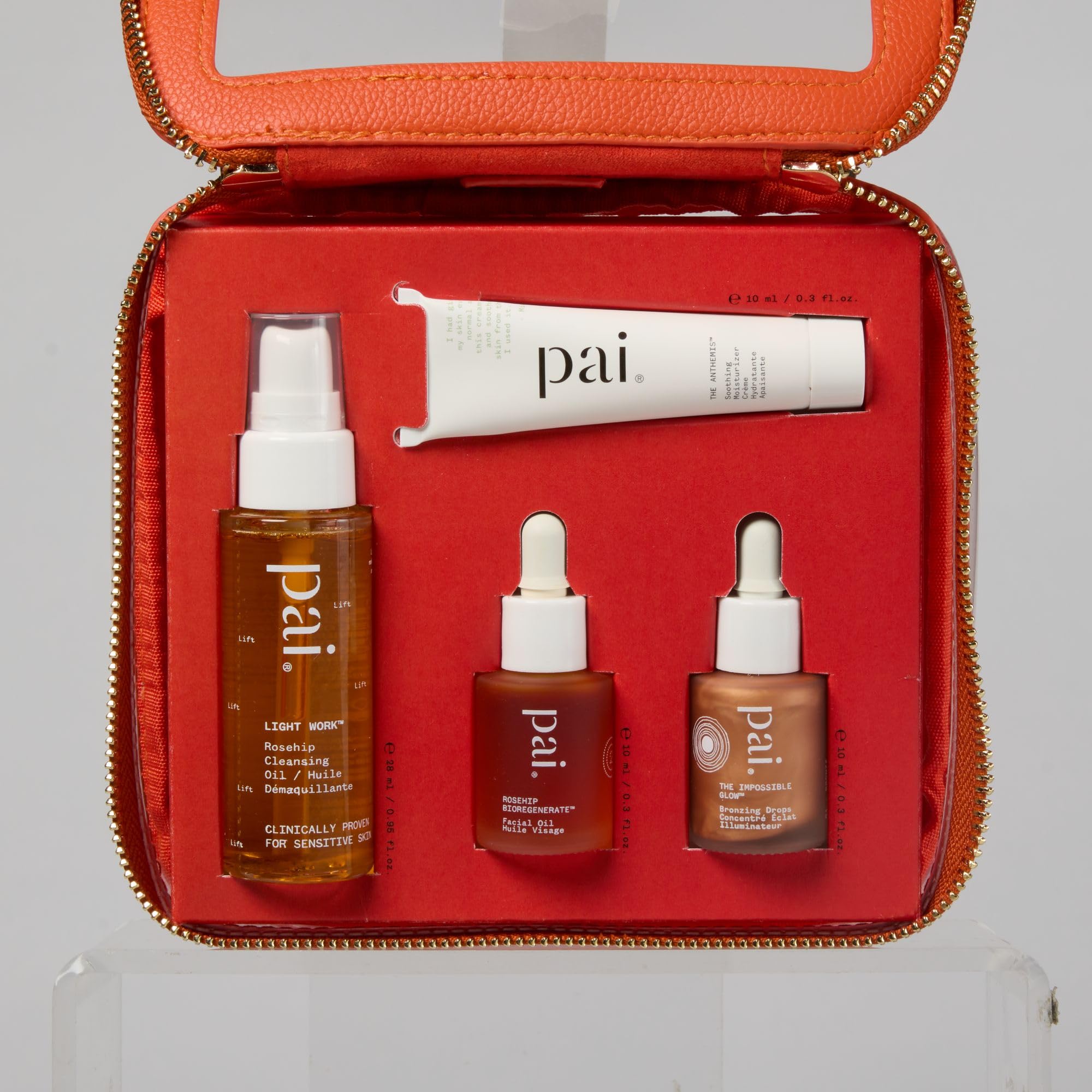 Pai Skincare - Try Pai Kit Scoperta | Detersione, idratazione lenitiva & luminosità, rosa canina estratta a CO2, certificati COSMOS, vanity case ricaricabile