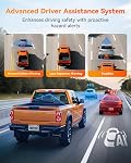 WOLFBOX X3 PRO Dash Cam Front and Rear, Dual STARVIS 2 IMX 675, 1440P 60FPS+1440P ADAS Car Camera, Image Stabilization with 5.8GHz WiFi, Voice Control & Touch Screen, 64GB Card & GPS Included