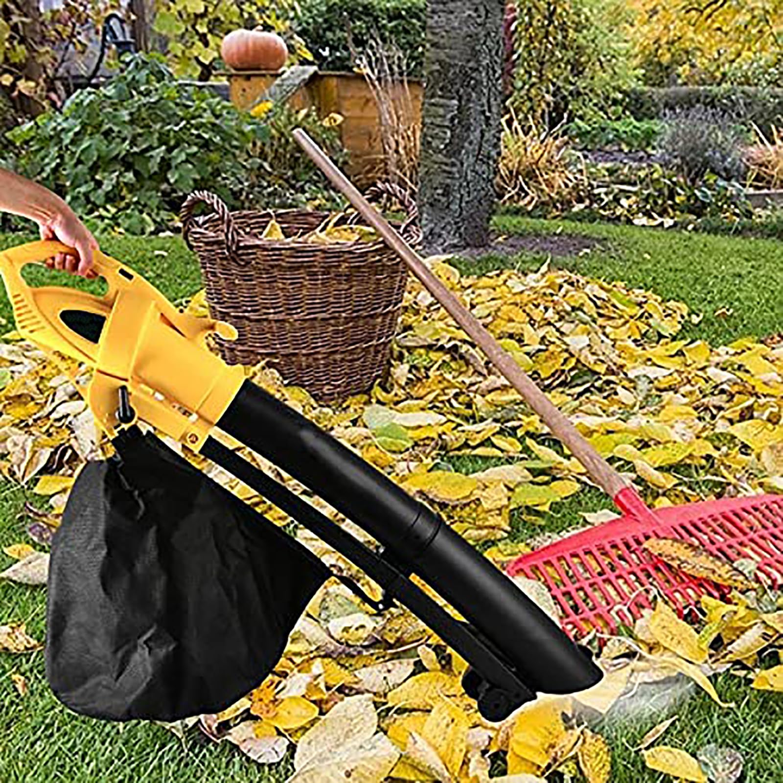 FfiMe Soplador y Aspirador de Hojas Moderno, Soplador de Hojas Eléctrico 3 en 1, Aspirador de Jardín 3000w, Bolsa Recolectora de 35 litros para Quitar Hojas, Escombros y Desechos del Jardín, Terraza,