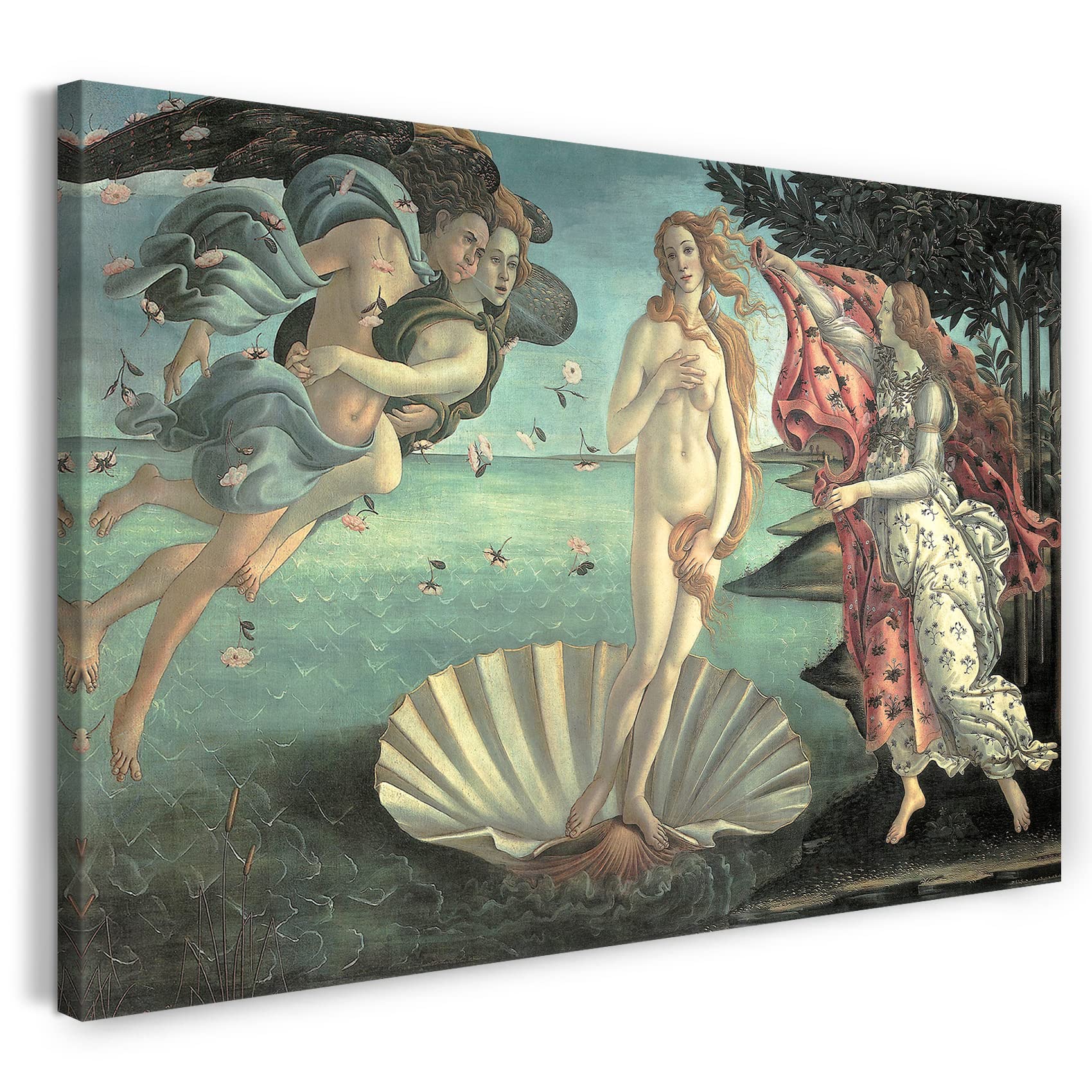 Impression sur toile (100x70cm): Sandro Boticelli - La naissance de Vénus