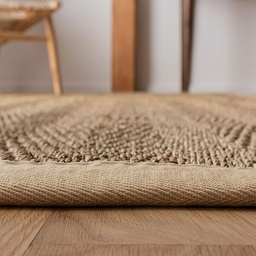 Miniatura 105 de Safavieh Colección de fibra natural NF115P - Alfombra (fibra natural), color gris, Fibras naturales beige, (Natural/Beige),Natural/Negro,Natural