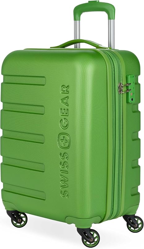 SWISSGEAR Signature Hardside Equipaje giratorio expandible de mano, construcción de ABS, cerradura compatible con TSA y portavasos incorporado, verde, 19 pulgadas