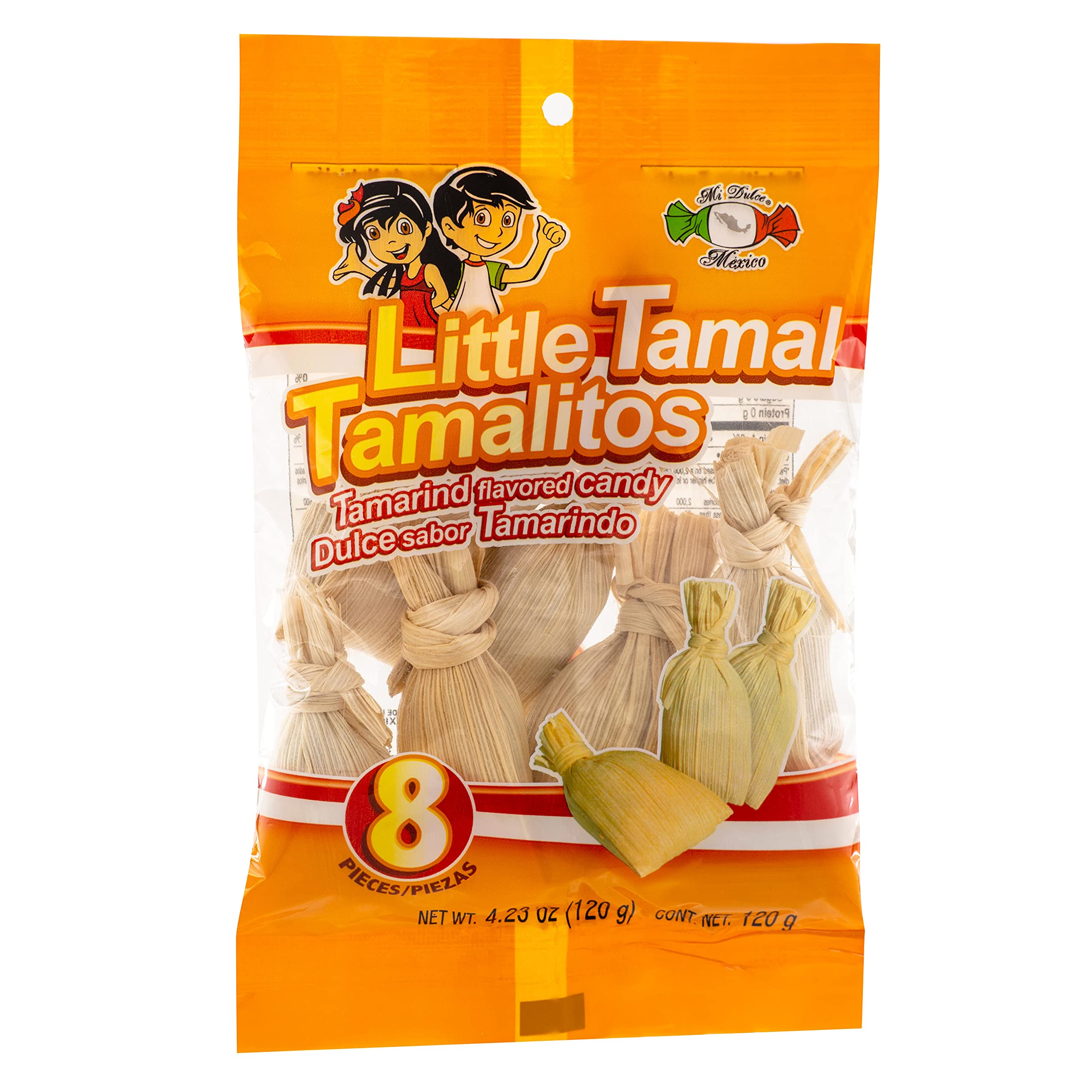 MDM LITTLE TAMAL TAMARIND CANDY TAMALITOS 8PC BAG 4.23OZ