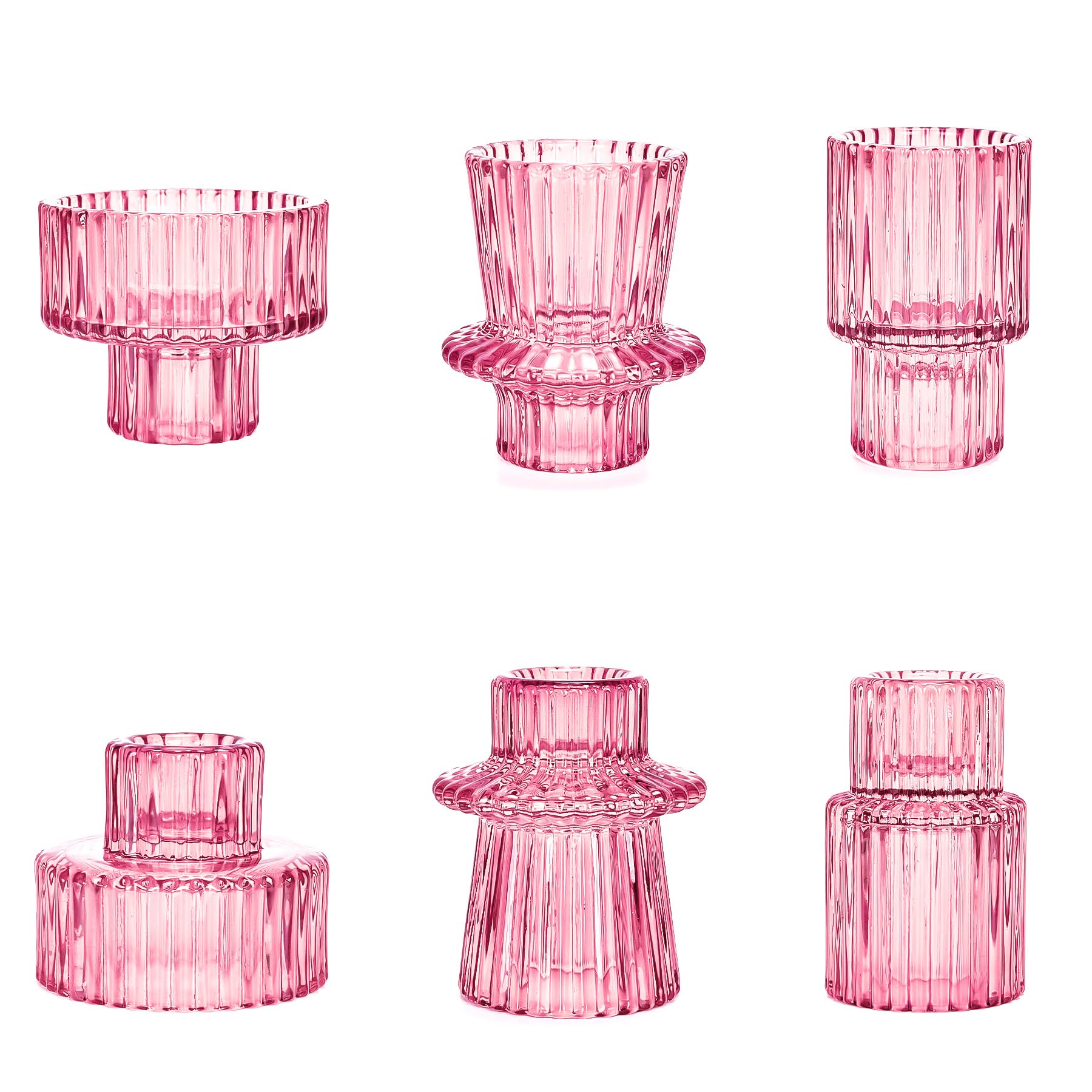 Theelichthouders, 4 stuks, mozaïekkandelaar, glas, romantische