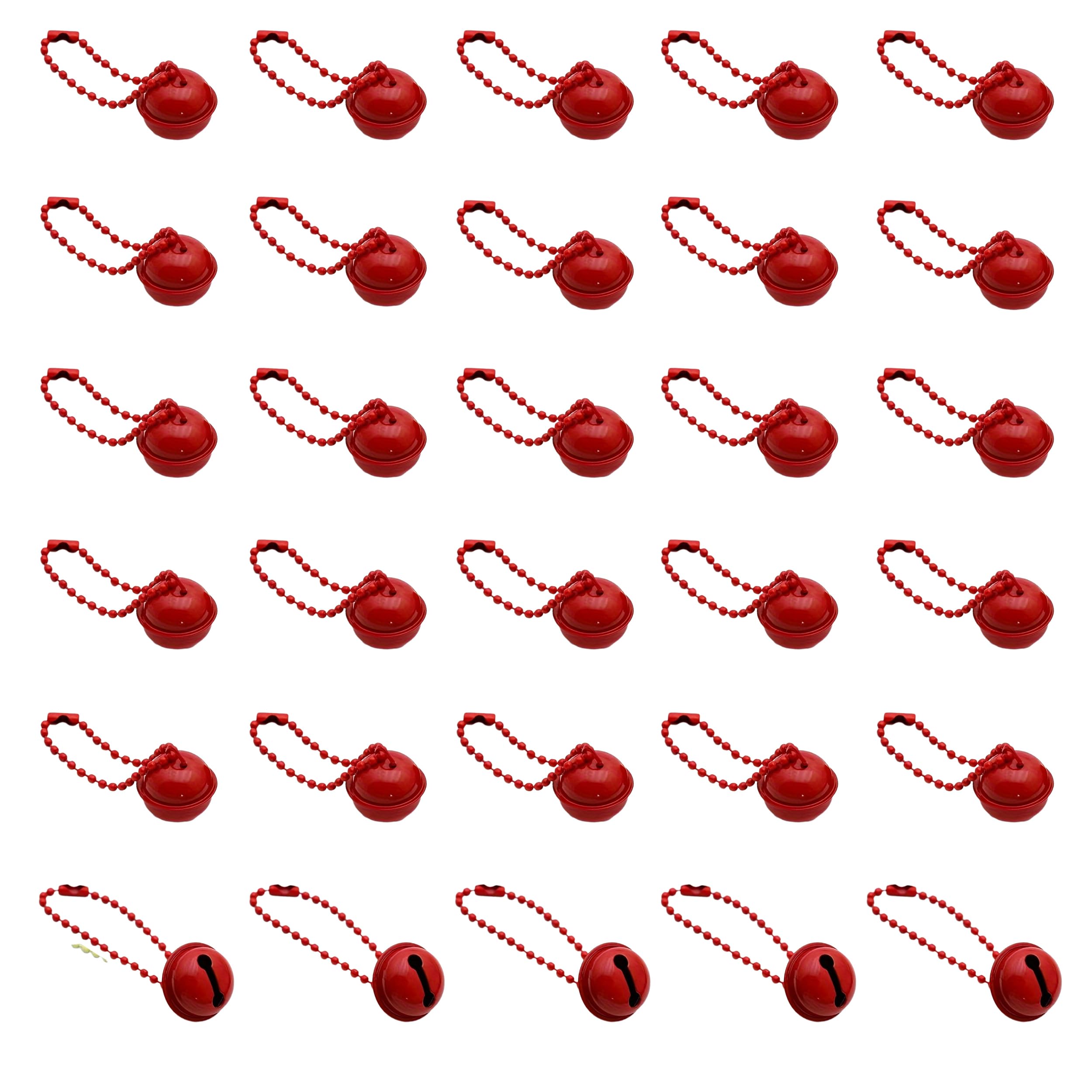 Skypro Red 30Pcs 30Pcs Red Jingle Bells Metal Round Bells Bead Chain Bell Pendant Small Craft Bells Colored Christmas Bells For Bag Keychain Craft Jewelry Decoration