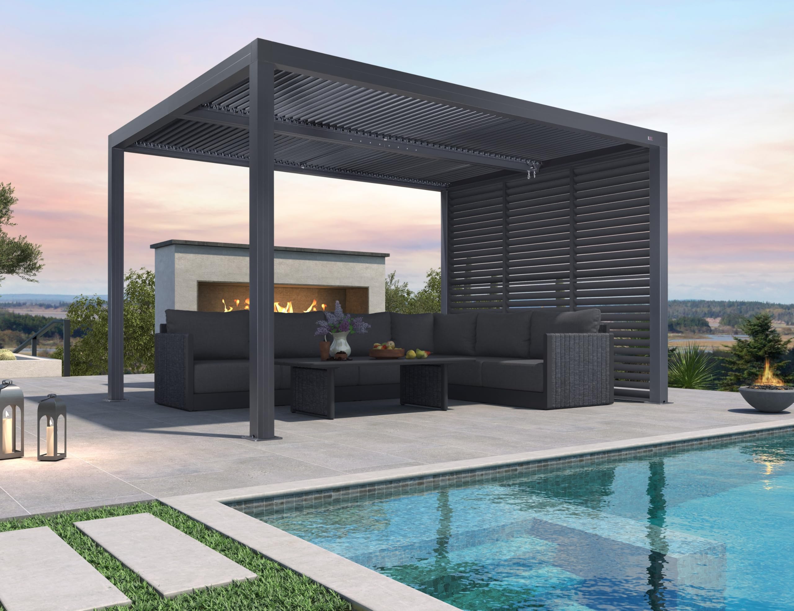 Amazon.com: PURPLE LEAF Louvered Pergola 94AS 11' x 13' Outdoor