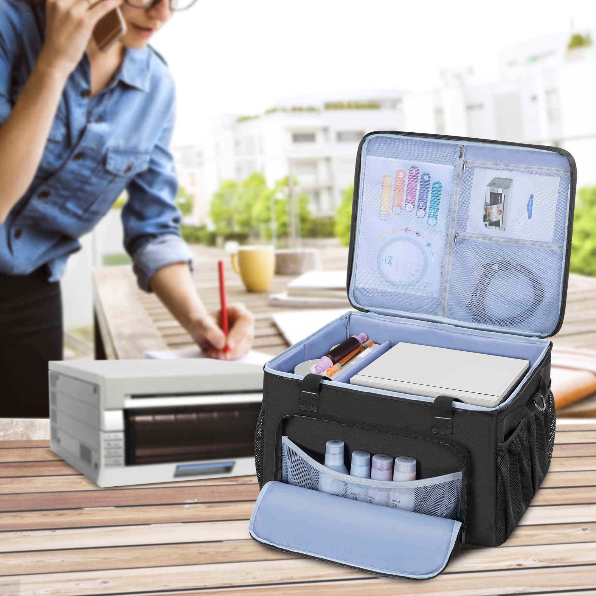 Yarwo Tragetasche für Drucker, kompatibel mit DNP/Fujifilm/HiTi Sublimationsdruckern, 47 x 42 x 32 cm