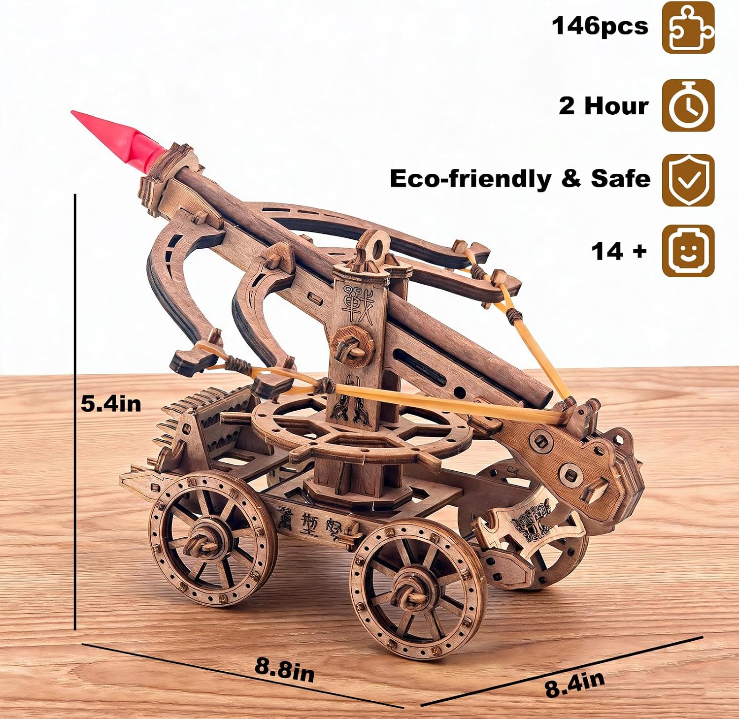 3D Wooden Puzzles for Adults, DIY Ballista Mechanical Wooden Assembly Kit image 5
