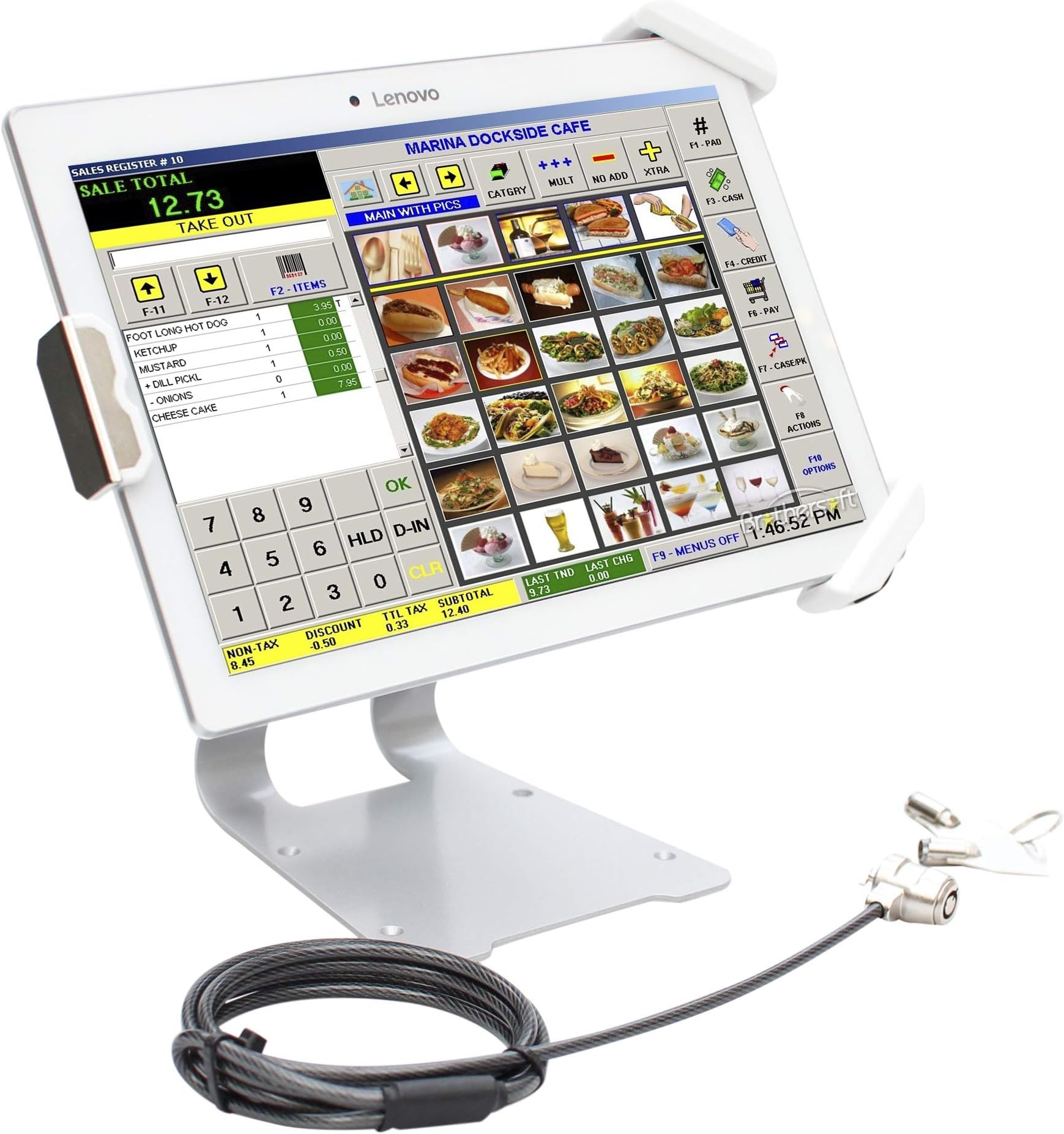 armourdog® secure tilt and swivel security mount/stand for 7.9" to 13" tablets in white. Compatible for most tablets but NOT the iPad 11" or iPad Pro 12.9 v3 camera will be covered