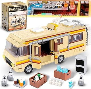 Building Block Bus for Break Bad Rv Sets, Creative Camper Van Building Block Merchandise, DIY RV Building Set Toy, Building Bricks Kit Model Gifts for Ages 8-14(986 Pieces)