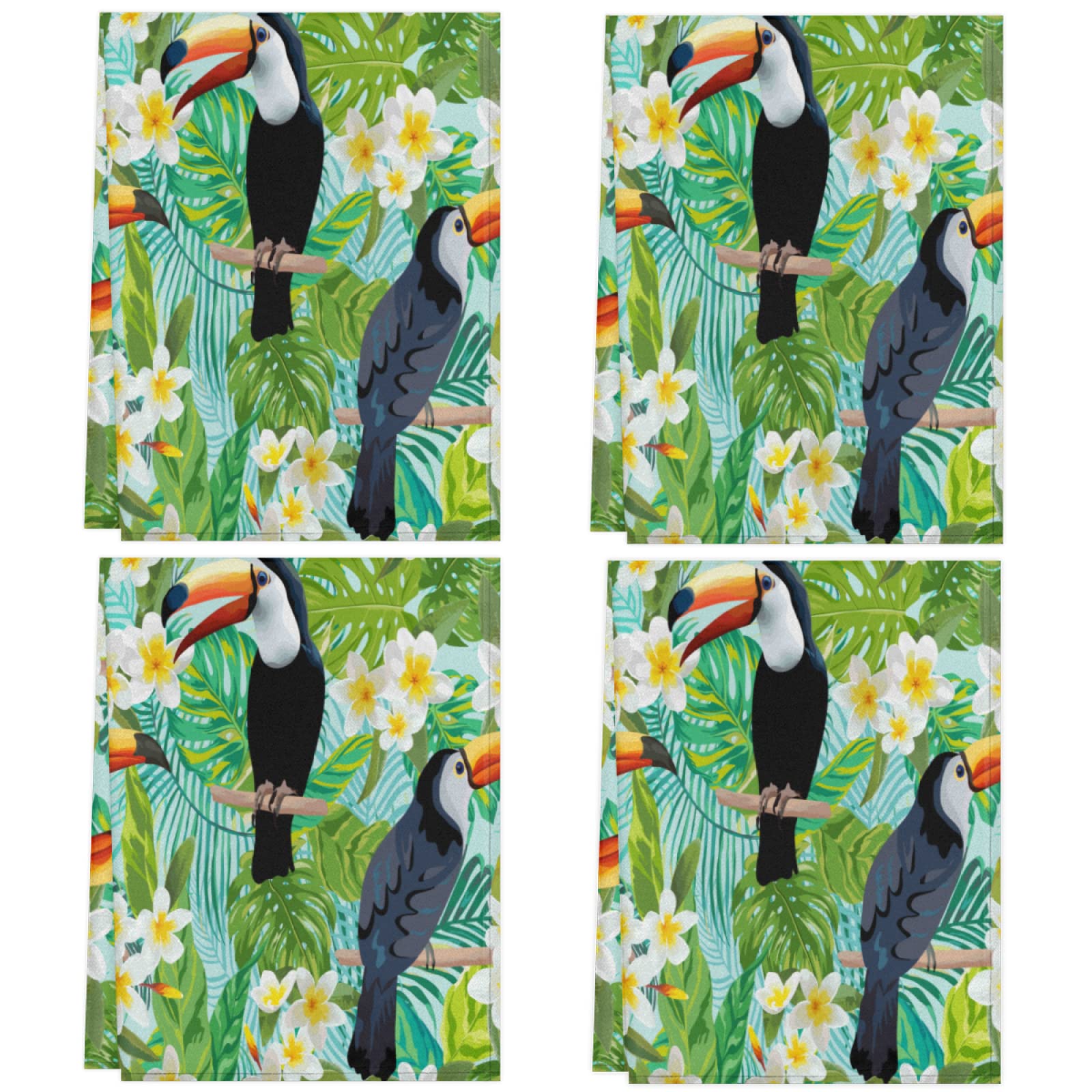 Lot De 4 Torchons De Cuisine Microfibres, Lavette Nettoyant Doux Absorbants Xl Blaumann At 3882 Multicolore