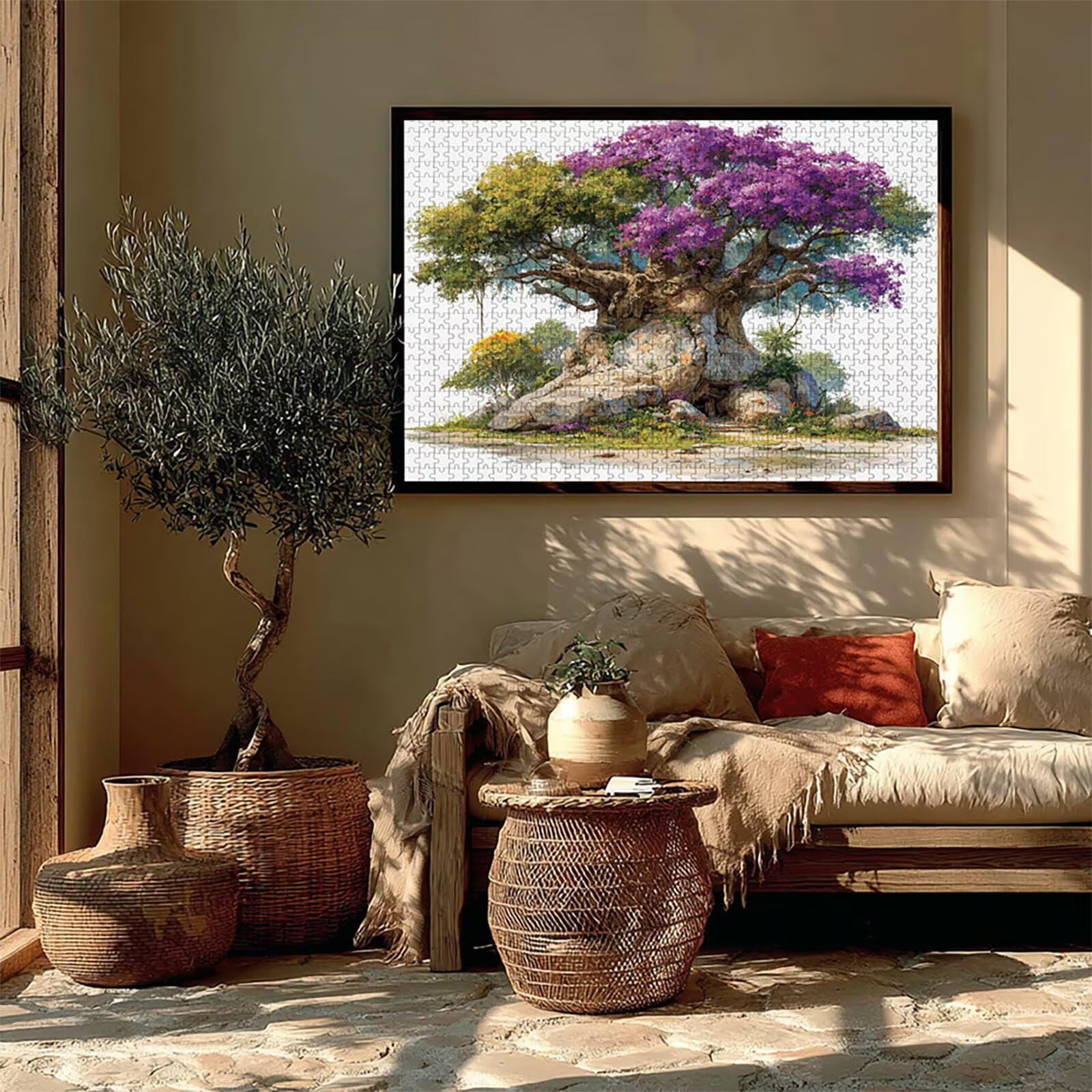 Puzzle Arte con Scatola Albero, Pianta Puzzle Legno 6000 Pezzi Adulti 179x105cm, Attività di Intrattenimento ad Alta Difficoltà, DIY Classici Gioco, Jigsaw Per Tutta La Famiglia, Estate Regalo, 9-6432
