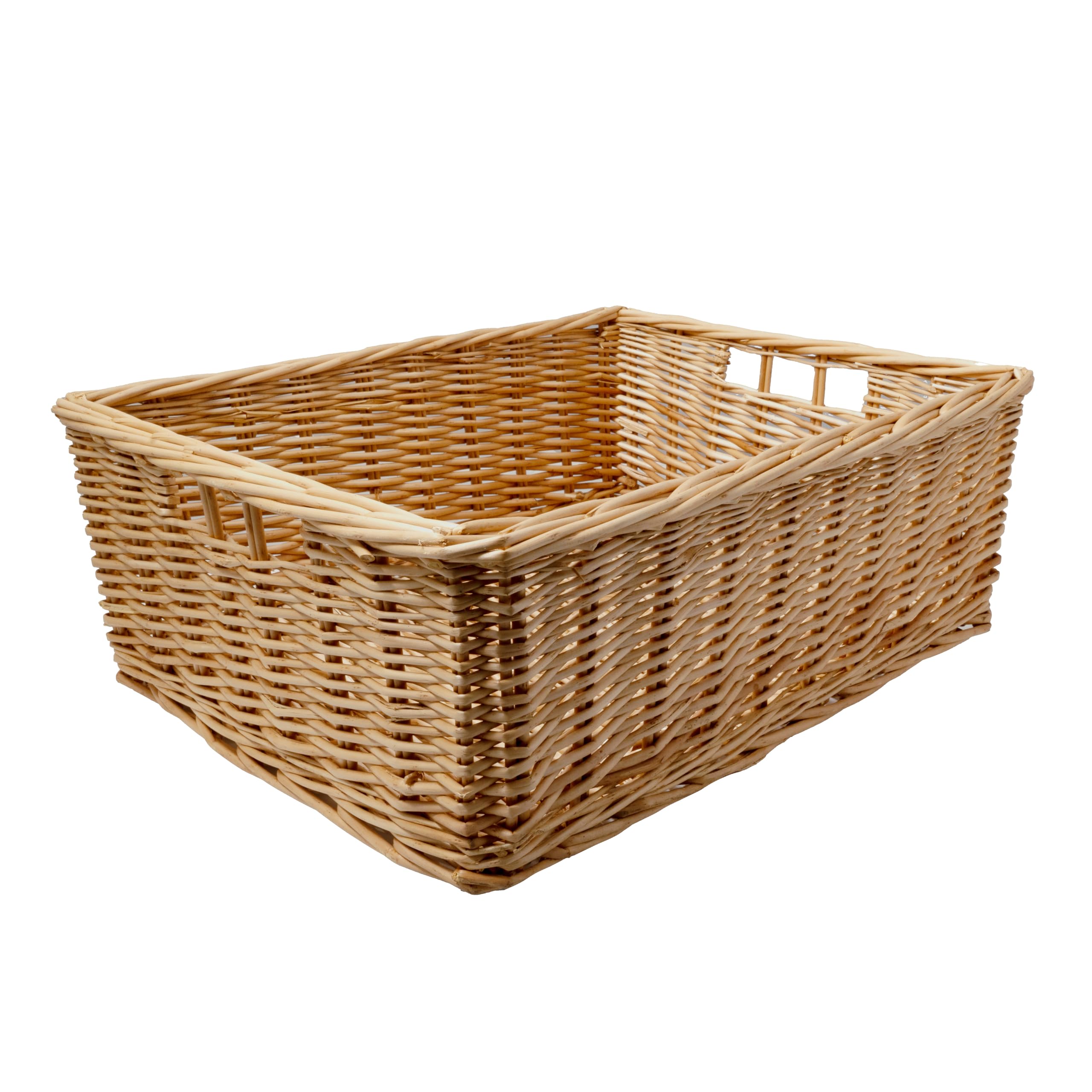Arthur Cameron - Rectangular Shallow Wicker Storage Tray - Hand-woven by skilled artisans in Northern China, an organiser basket is the perfect home storage solution (Natural, Large)