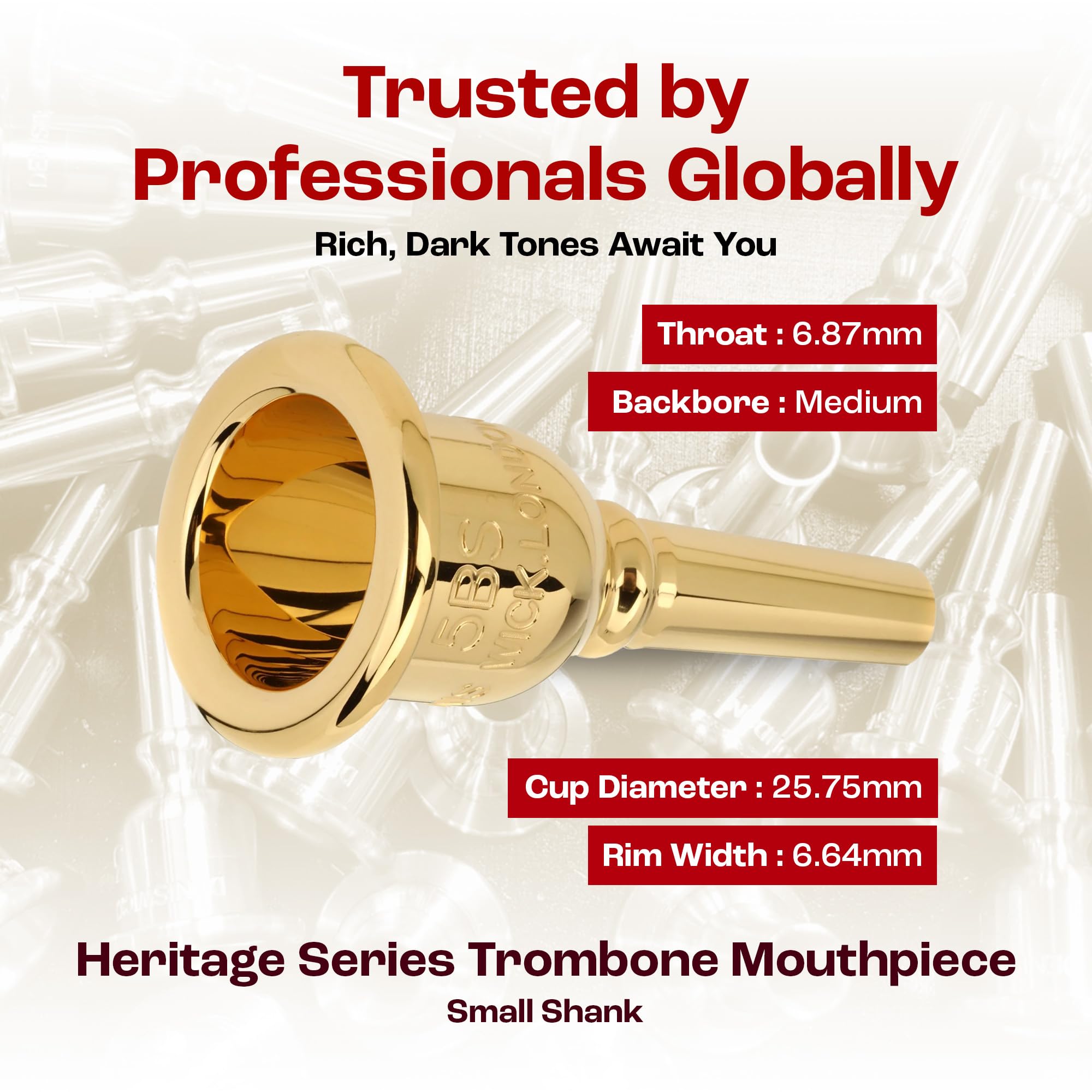Amazon.com: Denis Wick Heritage Trombone Mouthpiece Gold-Plated