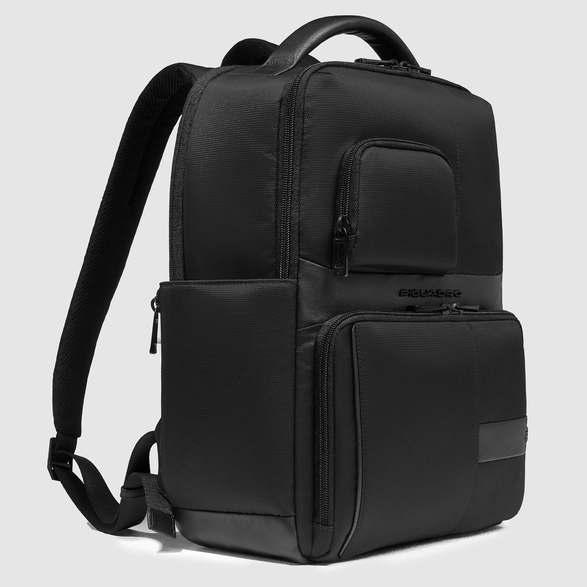 PIQUADRO – Zaino - Porta PC 14" - In Pelle e Tessuto Tecnico – Elegante e Funzionale – Uomo