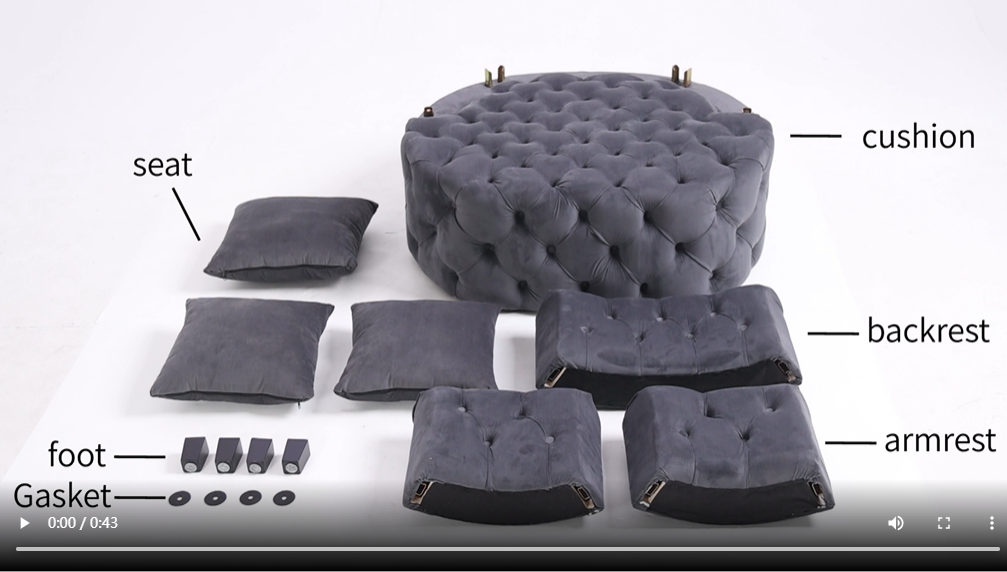 Sillón redondo terciopelo rosa moderno miniatura 7