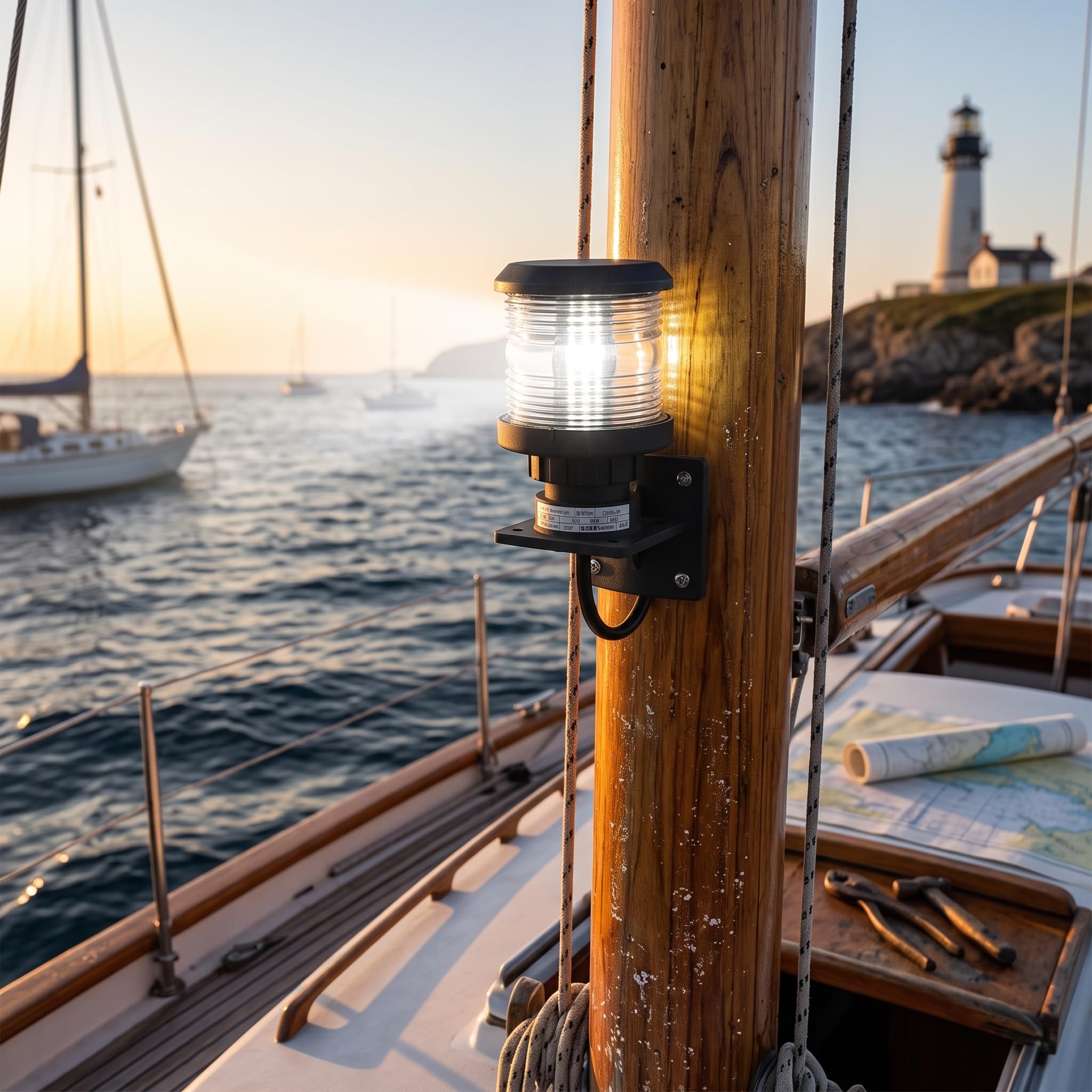 Eujgoov LED Topplicht Mastleuchte 225° 25W 24V 2n.m wasserdicht für Segelboot Motorboot