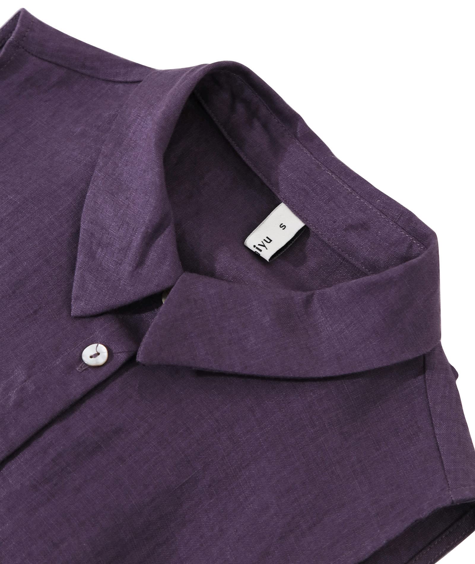 Amazhiyu Robe d'été en lin pour femme - Robe chemisier longue avec poches