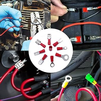 1500pcs Insulated Wire Electrical Connector Kit - 18 Types of Mixed Crimping Terminals, AWG 22-10, Ring,Fork,Spade,Butt-Crimp Terminals Assortment Kit for Automotive, Marine, Motocycle