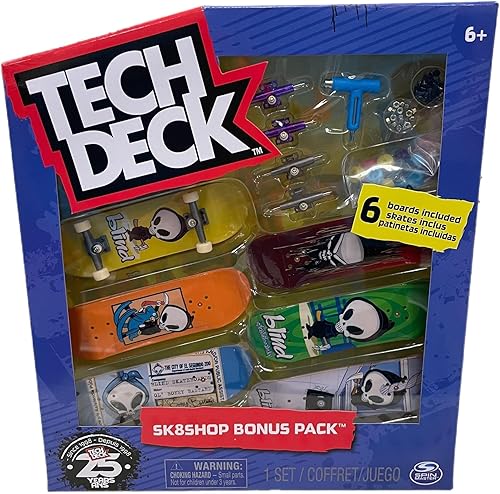 TECH DECK Sk8shop - Paquete de bonificación de patineta con dedo, paquete múltiple de la serie 2022 (ciega 25 (paquete de bono Sk8shop))